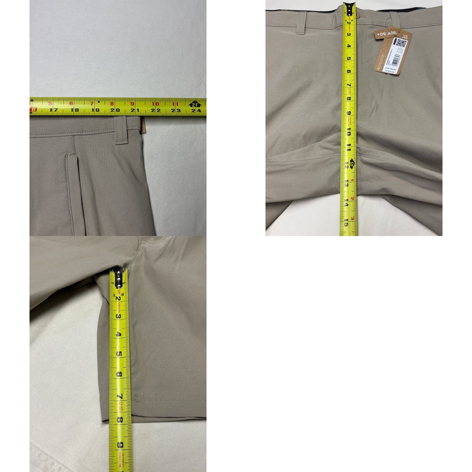 Eddie Bauer VINTAGE? No — Eddie Bauer Horizon Wander Shorts 2.0 Light Khaki 42x8 Nylon Spandex Water Resistant Quick Dry Chino Casual Travel Mens 42 Beige Size US 42 / EU 58 - 9 Thumbnail