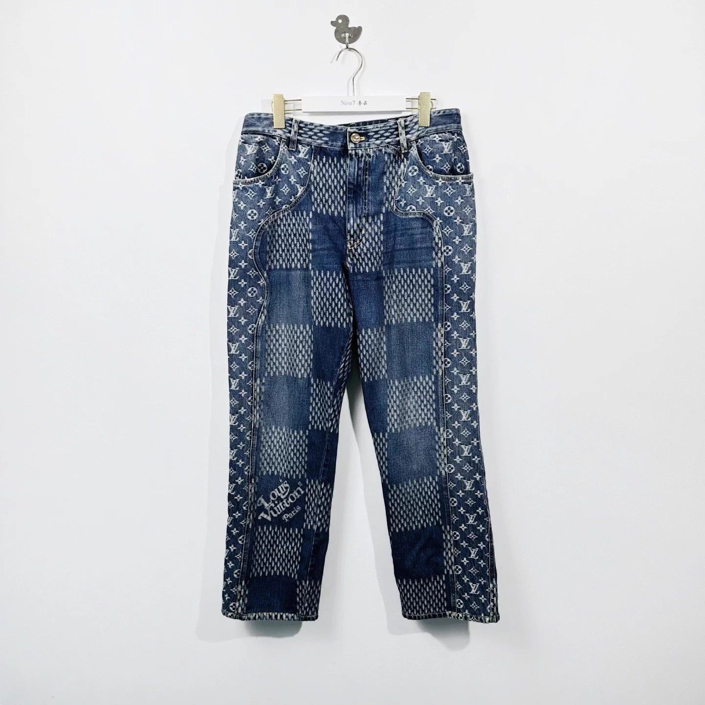 Louis Vuitton LV x Nigo GiantDamierWavesMonogram Blue 32W Jeans Size US 32 / EU 48 - 1 Thumbnail