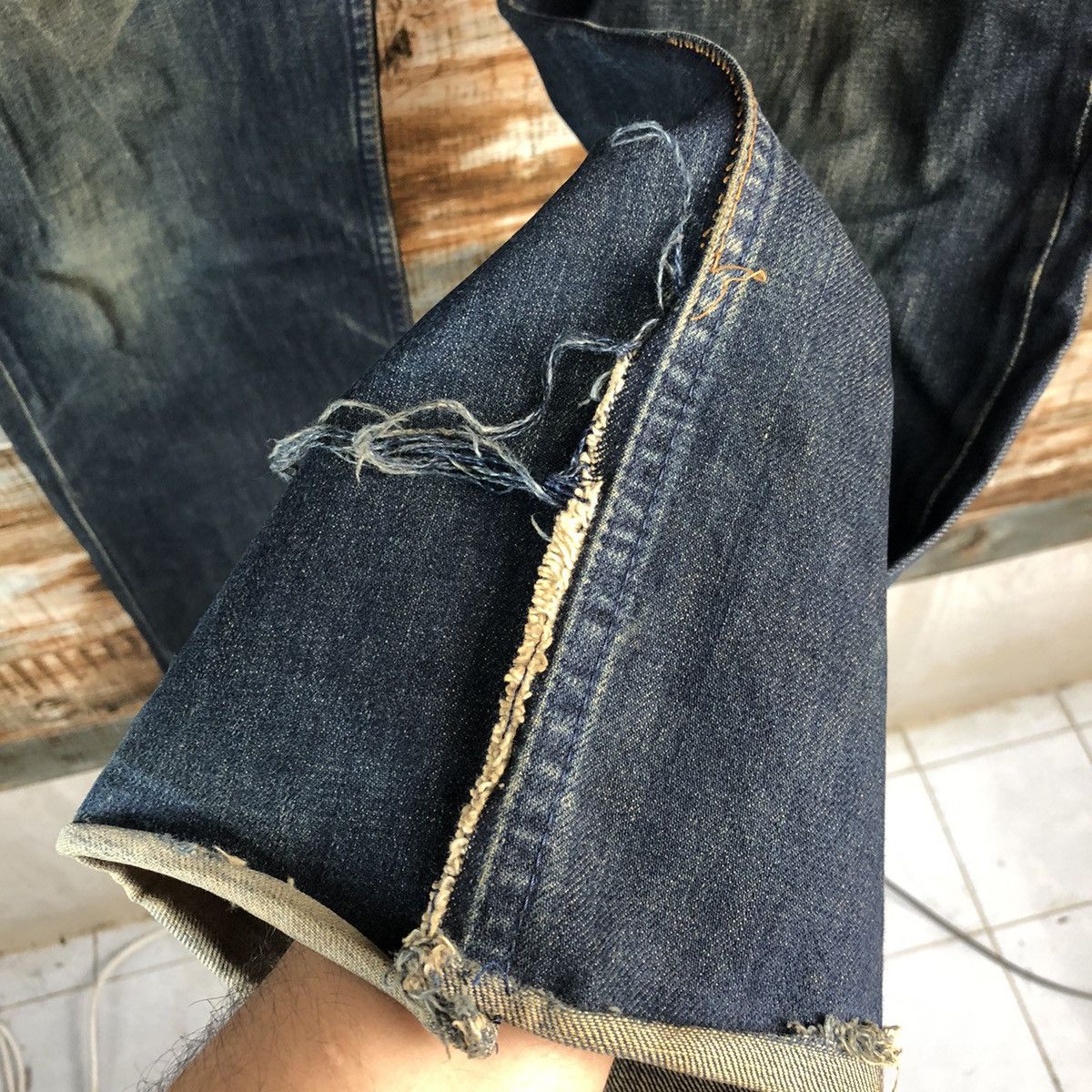 Levi's Levis 503 Blue selvedge vintage Denim Pants #A2617 Size US 33 - 12 Thumbnail