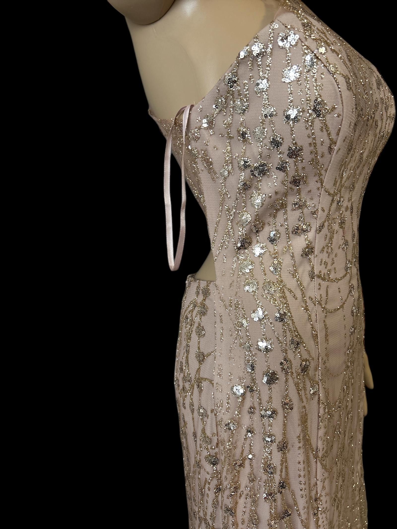Designer Elegant Beaded Evening Gown Size M / US 6-8 / IT 42-44 - 3 Thumbnail