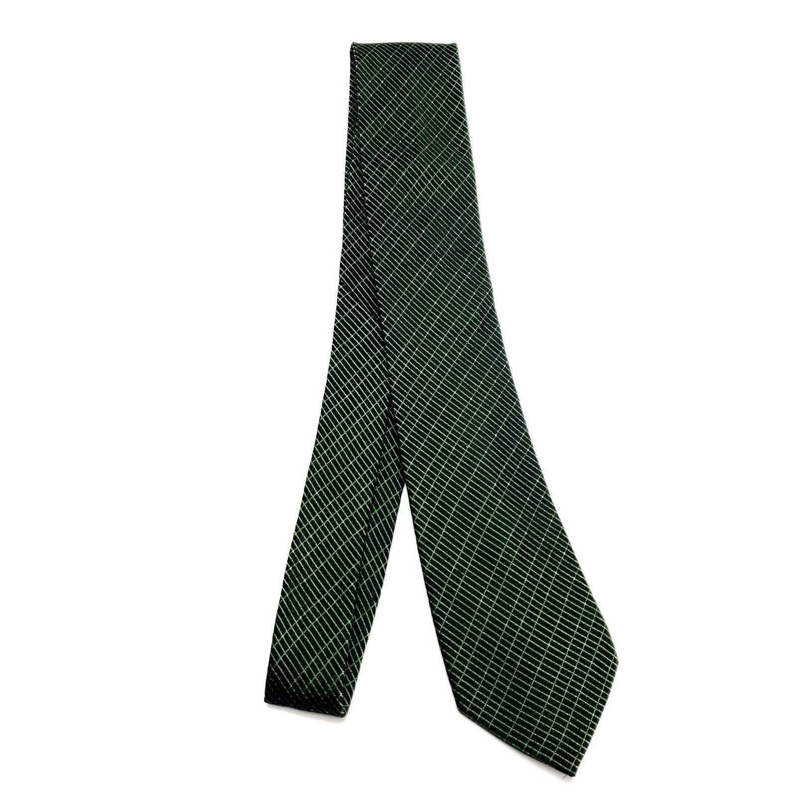Van Heusen Van Heusen Studio Green Black Silk Tie Woven Skinny Pencil Size ONE SIZE - 6 Thumbnail