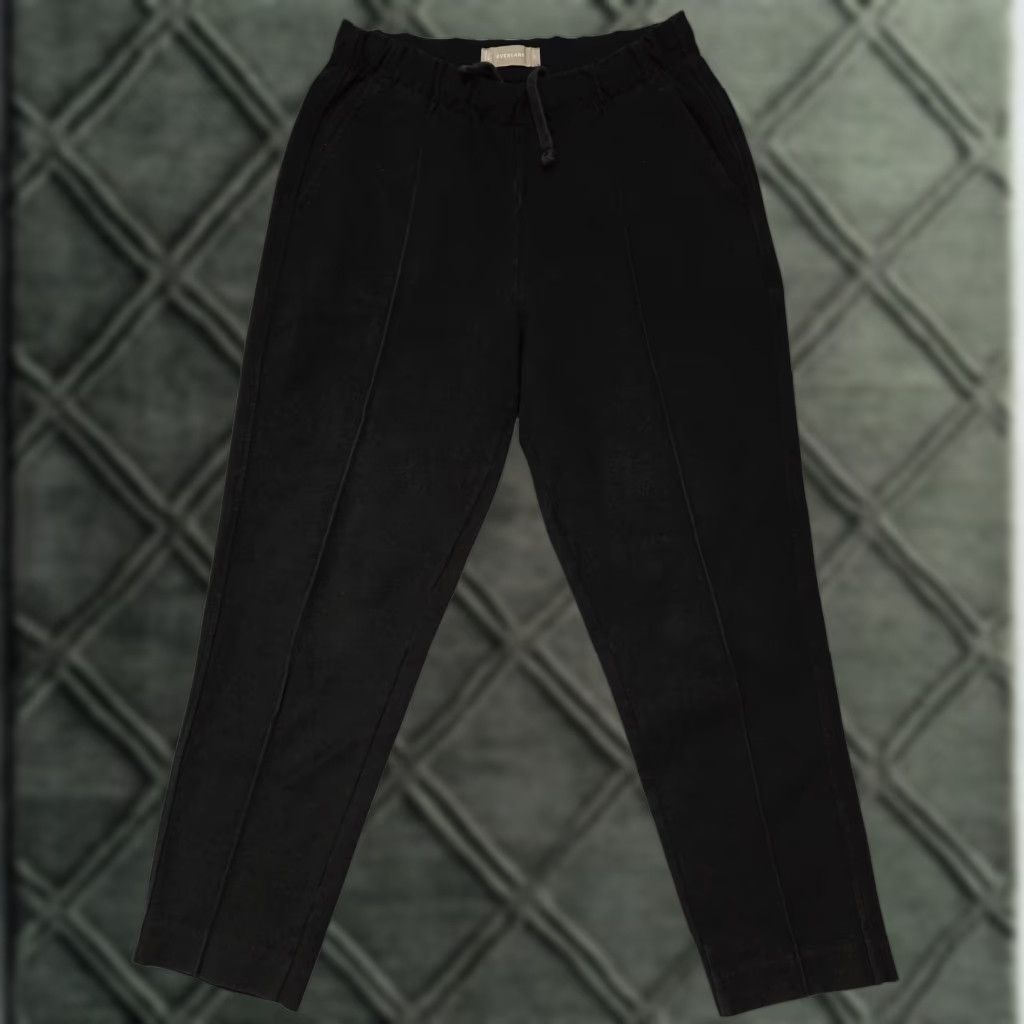 Everlane Everlane Pants Womens Small Black Elastic Waist Casual Drawstring Pocket Tapered Size 28" / US 6 / IT 42 - 1 Thumbnail
