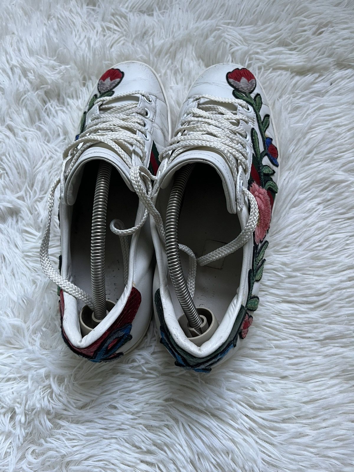 Gucci Gucci ace Floral Print Leather Sneakers Size US 9 / IT 39 - 5 Thumbnail
