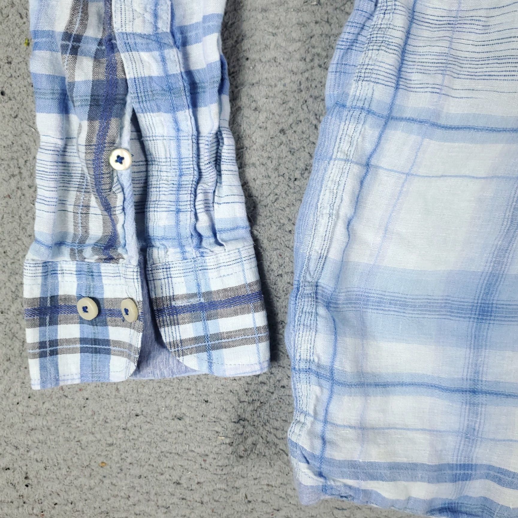 Tommy Bahama Tommy Bahama Shirt Mens Large Blue Plaid Linen Button-Up Long Sleeve - Regular Fit, Collared, Classic Beach Style Size US L / EU 52-54 / 3 - 4 Thumbnail