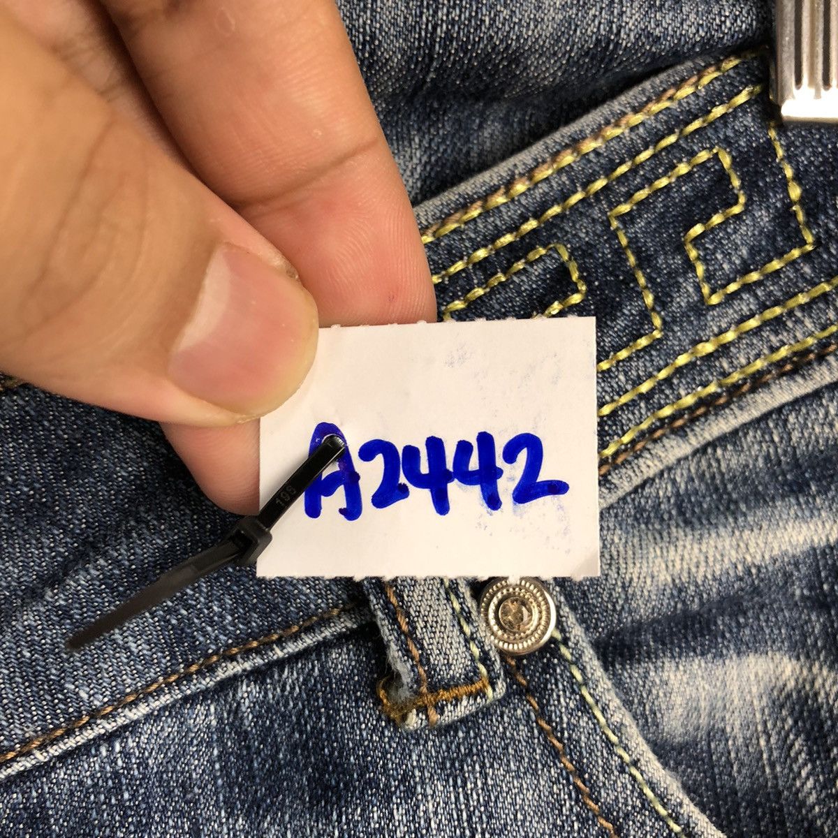 Japanese Brand Lady Blue Jeans blue Distressed Denim Pants #A2442 Size 29" - 12 Thumbnail