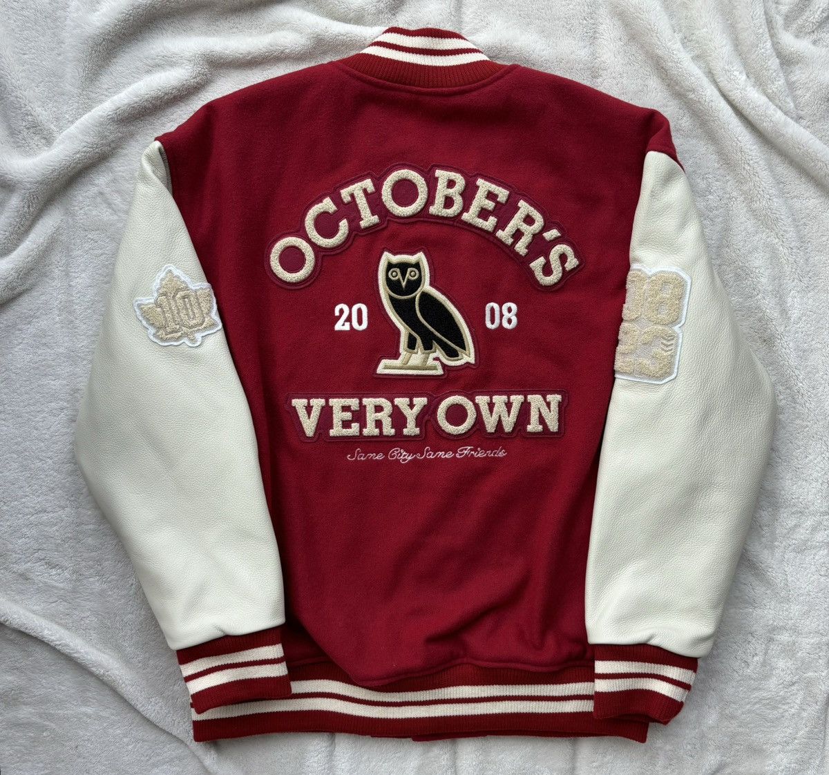October's Very Own OVO Red Collegiate Varsity Jacket Size US XXL / EU 58 / 5 - 3 Thumbnail