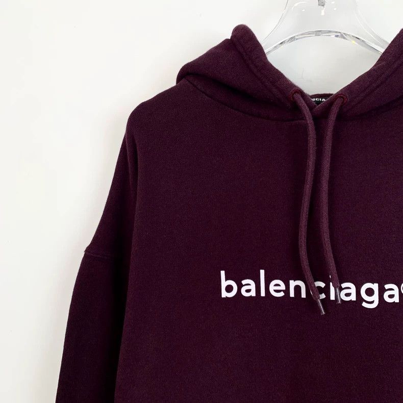 Balenciaga Balenciaga Purple logo monogrammed cotton hooded drawstrin Size US S / EU 44-46 / 1 - 3 Thumbnail