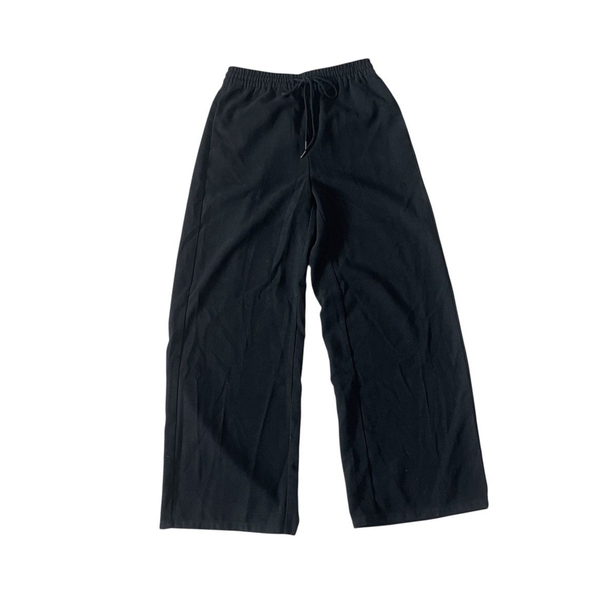 GU Vintage gu drawstring black wideleg trousers Size US 26 / EU 42 - 1 Thumbnail