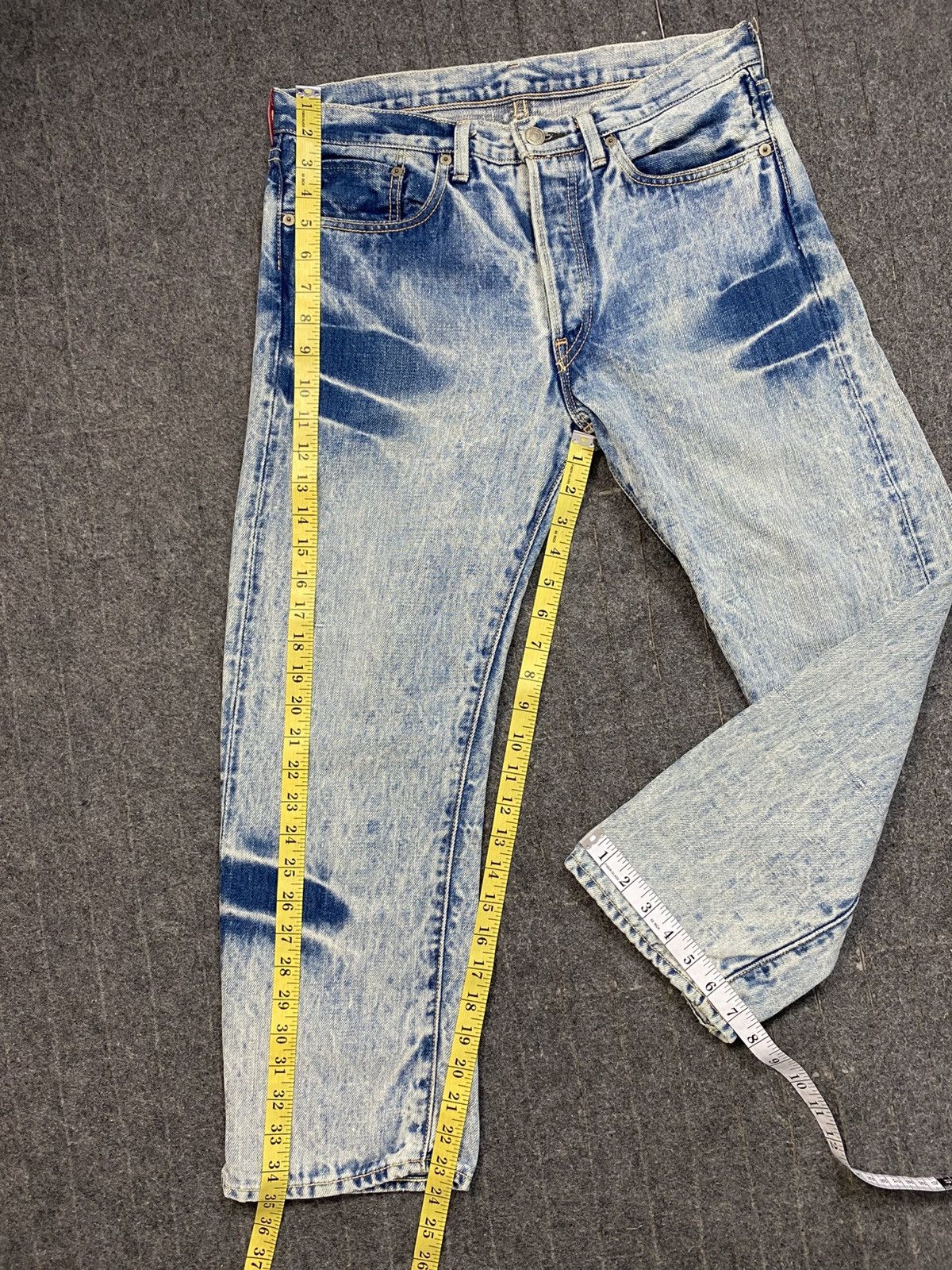 Levi's 90s Levi's Acid Wash Cropped Denim Cotton Hemp Buttonfly 31 Size US 31 - 17 Thumbnail