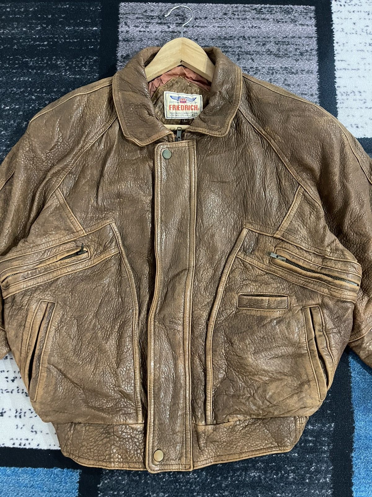 Vintage Vintage Friedrich Leather Bomber Jacket Size US L / EU 52-54 / 3 - 5 Thumbnail