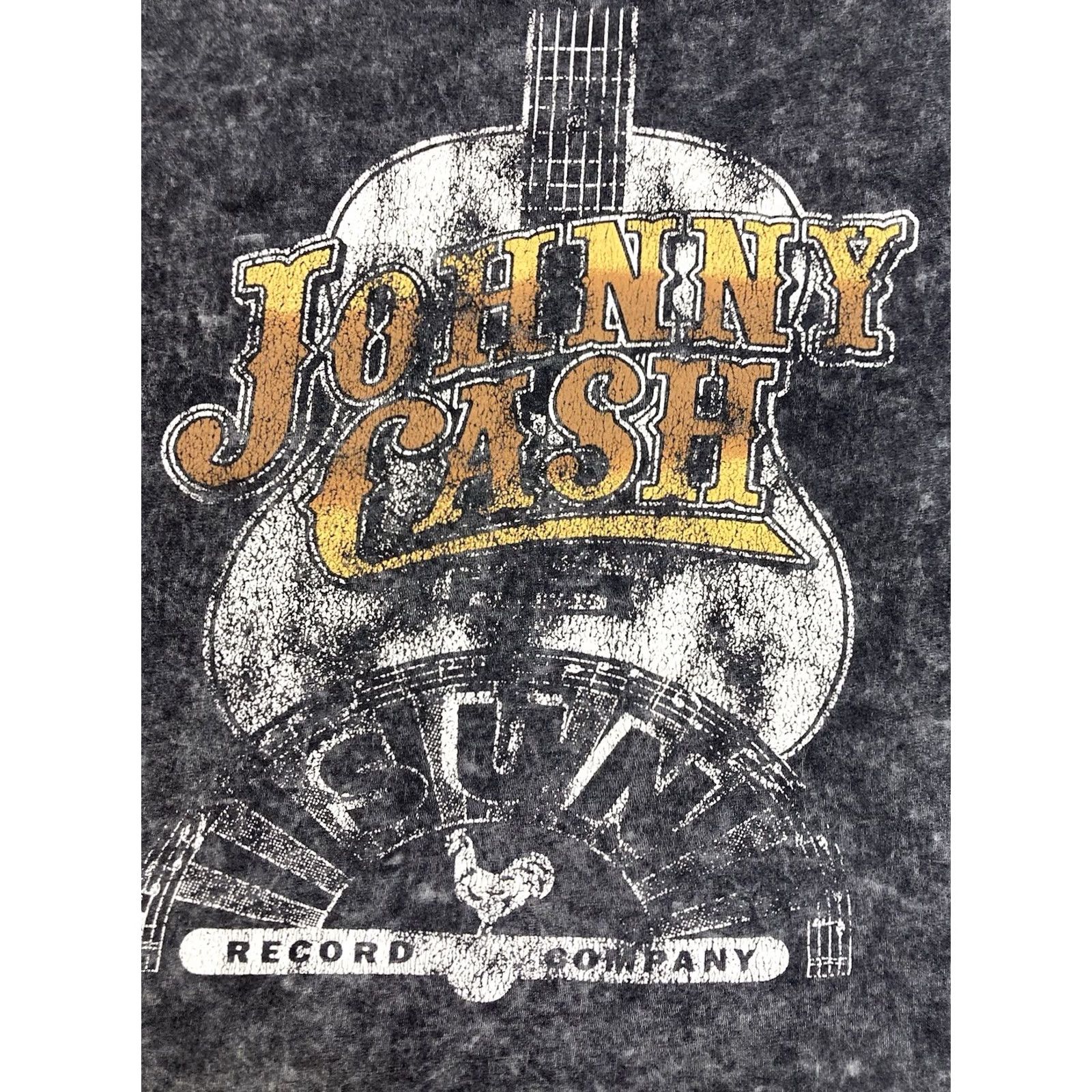 Vintage VINTAGE Johnny Cash Sun Record Company Graphic T-shirt Women XXL Black Acid Wash Music Shirt Size XXL / US 16-18 / IT 52-54 - 2 Thumbnail