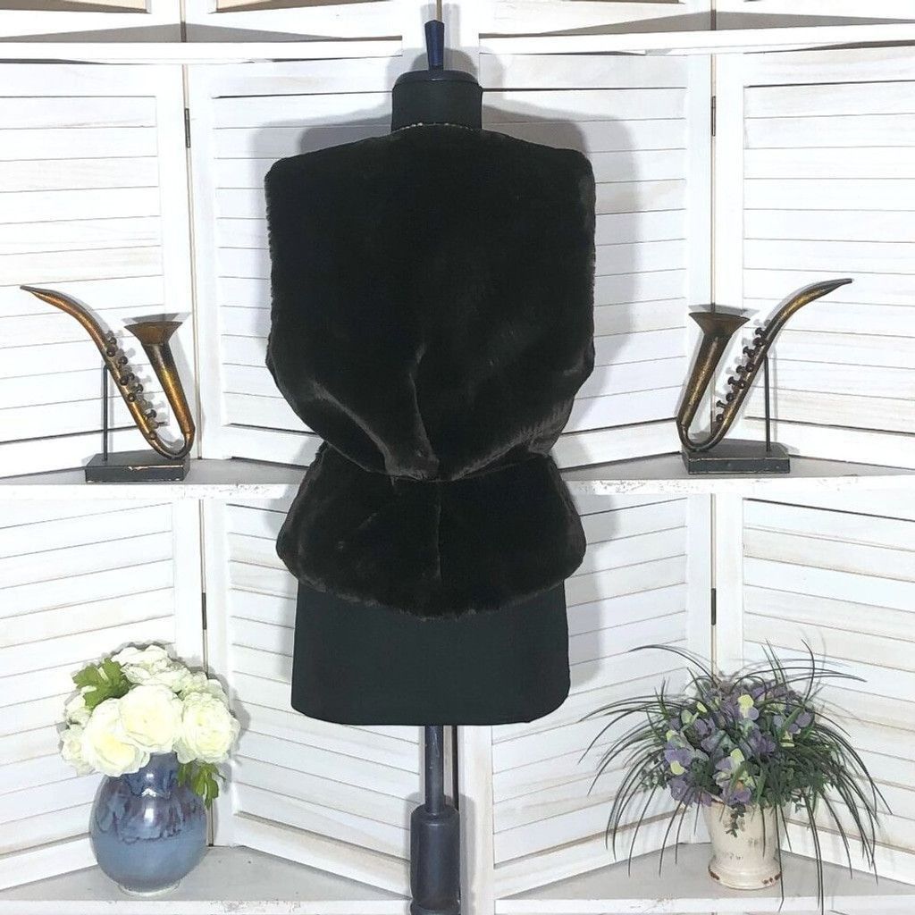 Vintage 90s Y2K Faux Fur vest brown Charlotte Russe Made In USA sz S Size L / US 10 / IT 46 - 2 Thumbnail