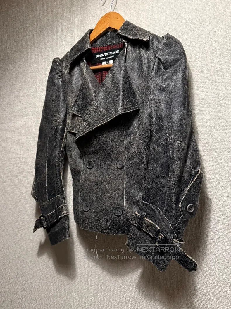 Junya Watanabe Junya Watanabe Cracked Deconstructed Leather Jacket Size XS / US 0-2 / IT 36-38 - 4 Thumbnail