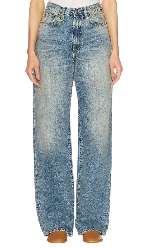 R13 D'ARCY LOOSE 29 Veiled Blue Washed Zip Fly Denim 84414 Size 29" - 1 Thumbnail