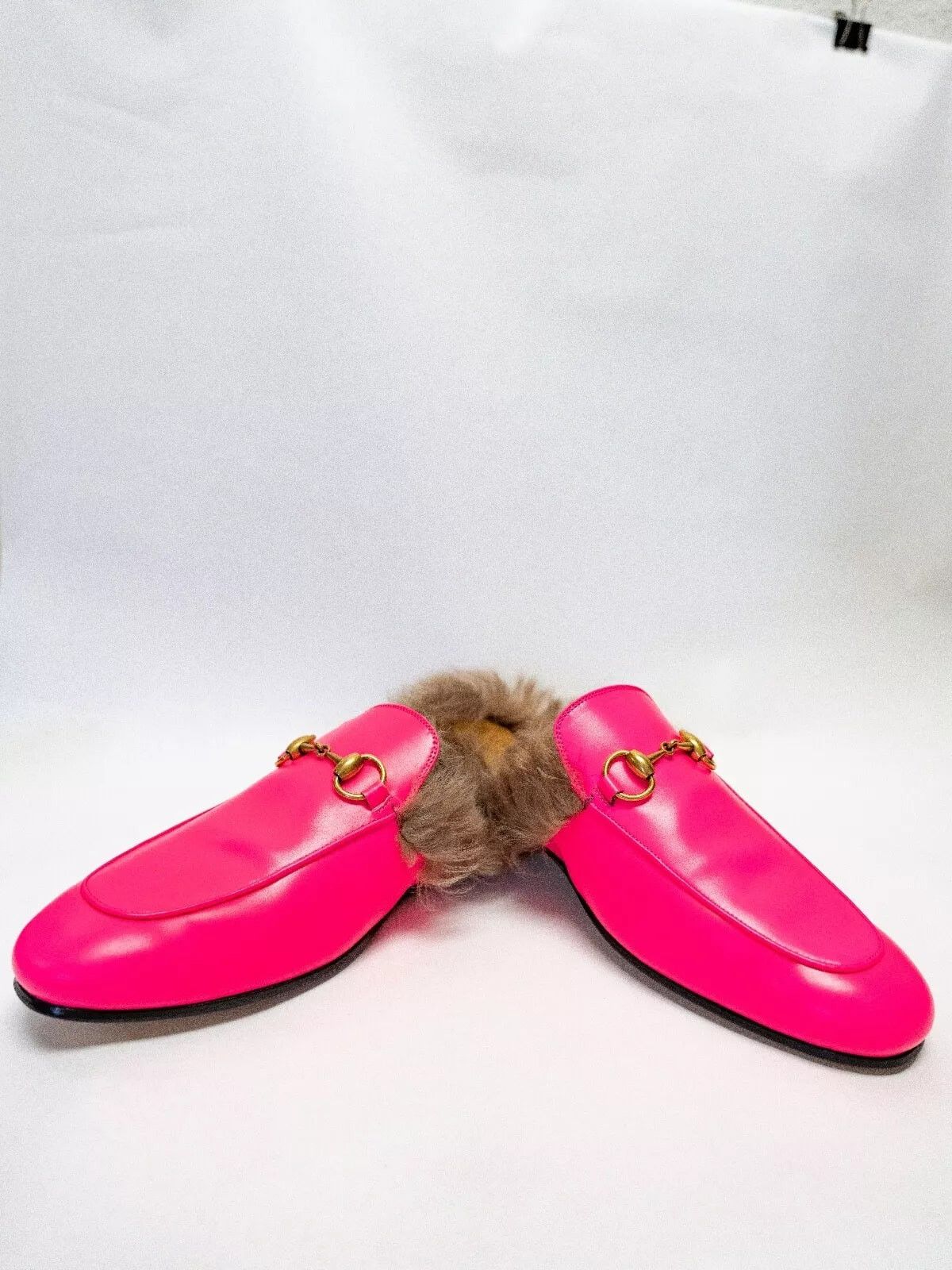 Gucci GUCCI Princetown Horsebit Neon Pink Loafer Wool Fur Flat Size US 8 / EU 41 - 4 Thumbnail
