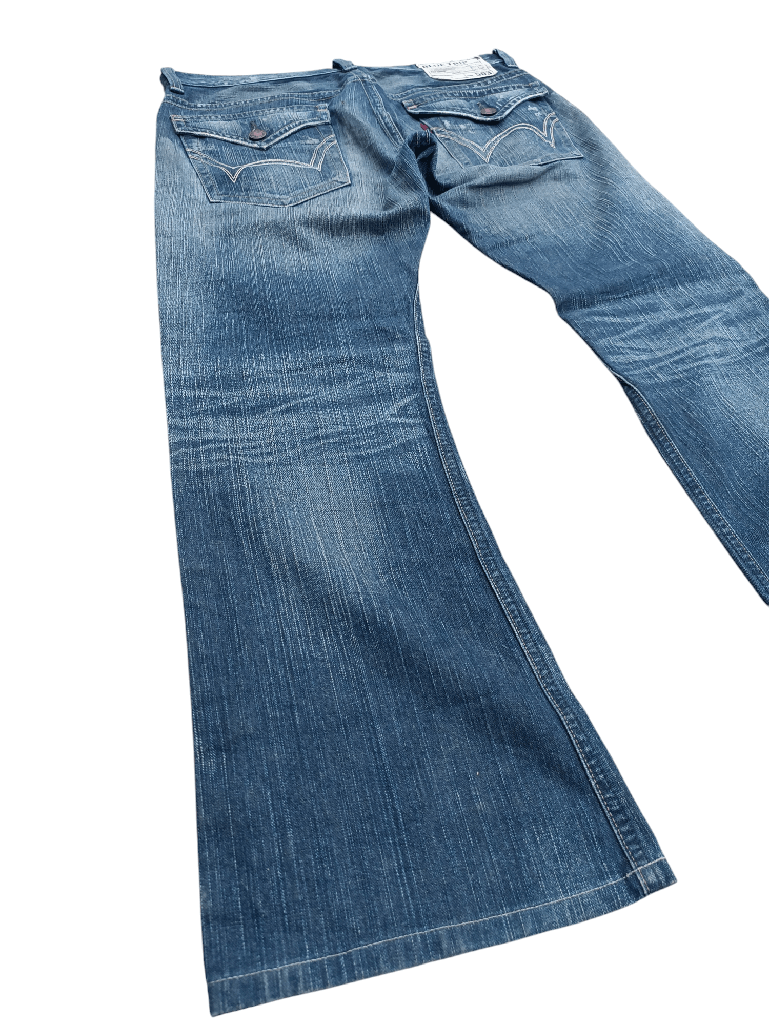 Edwin FLARED Edwin 503 Blue Trip Dirty Mud Wash Distressed Jeans Size US 35 - 5 Thumbnail