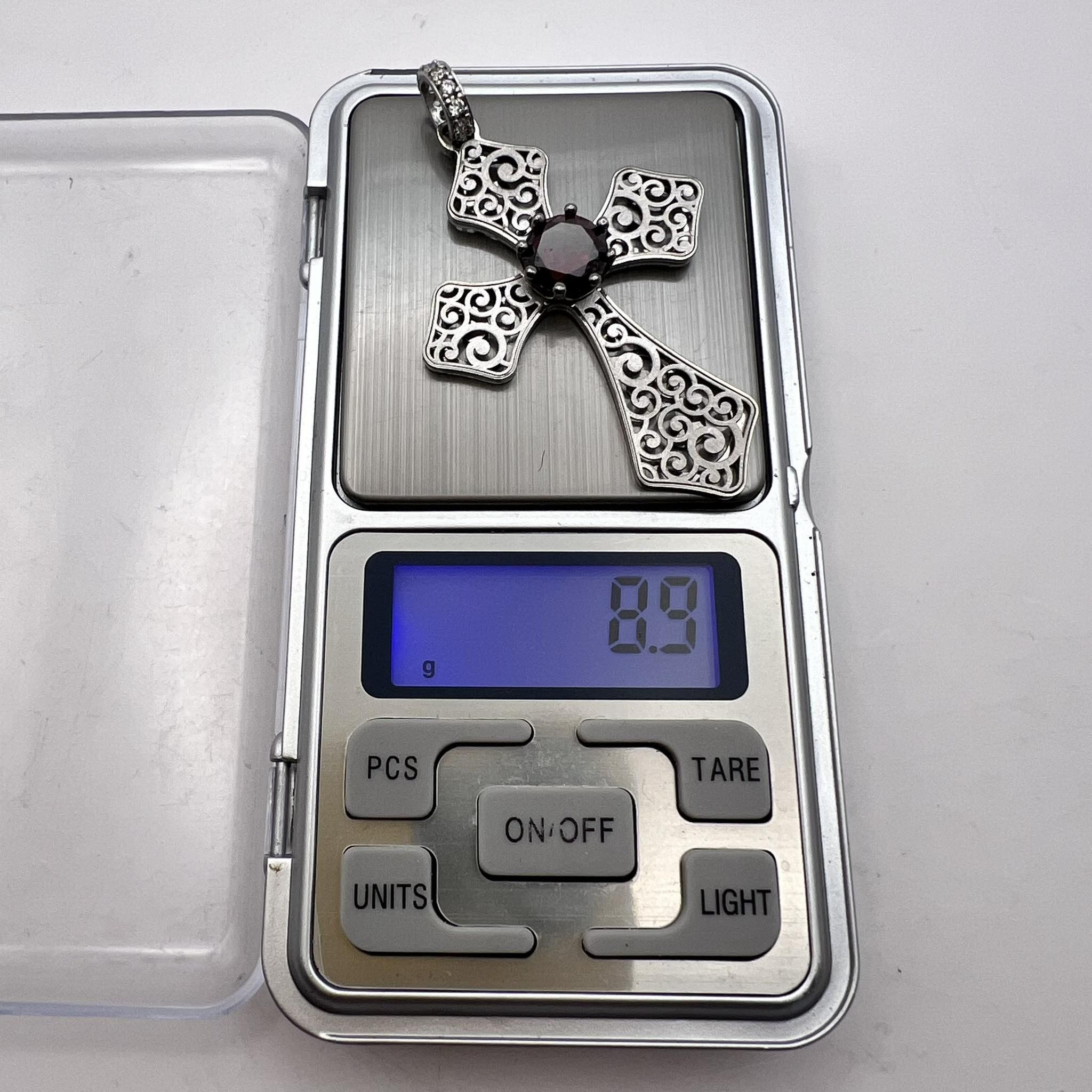 Sterling Silver × Vintage Vintage Sterling Silver 925 Cross Pendant Crystals Italy 9g Size ONE SIZE - 5 Thumbnail