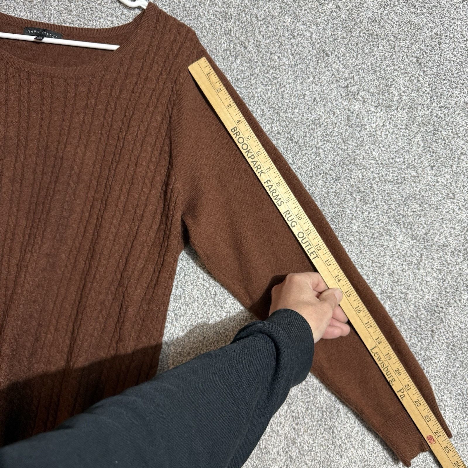Other Grandpa Sweater Womens 1X Plus Cable Knit Lagenlook Earthy Size XL / US 12-14 / IT 48-50 - 4 Thumbnail