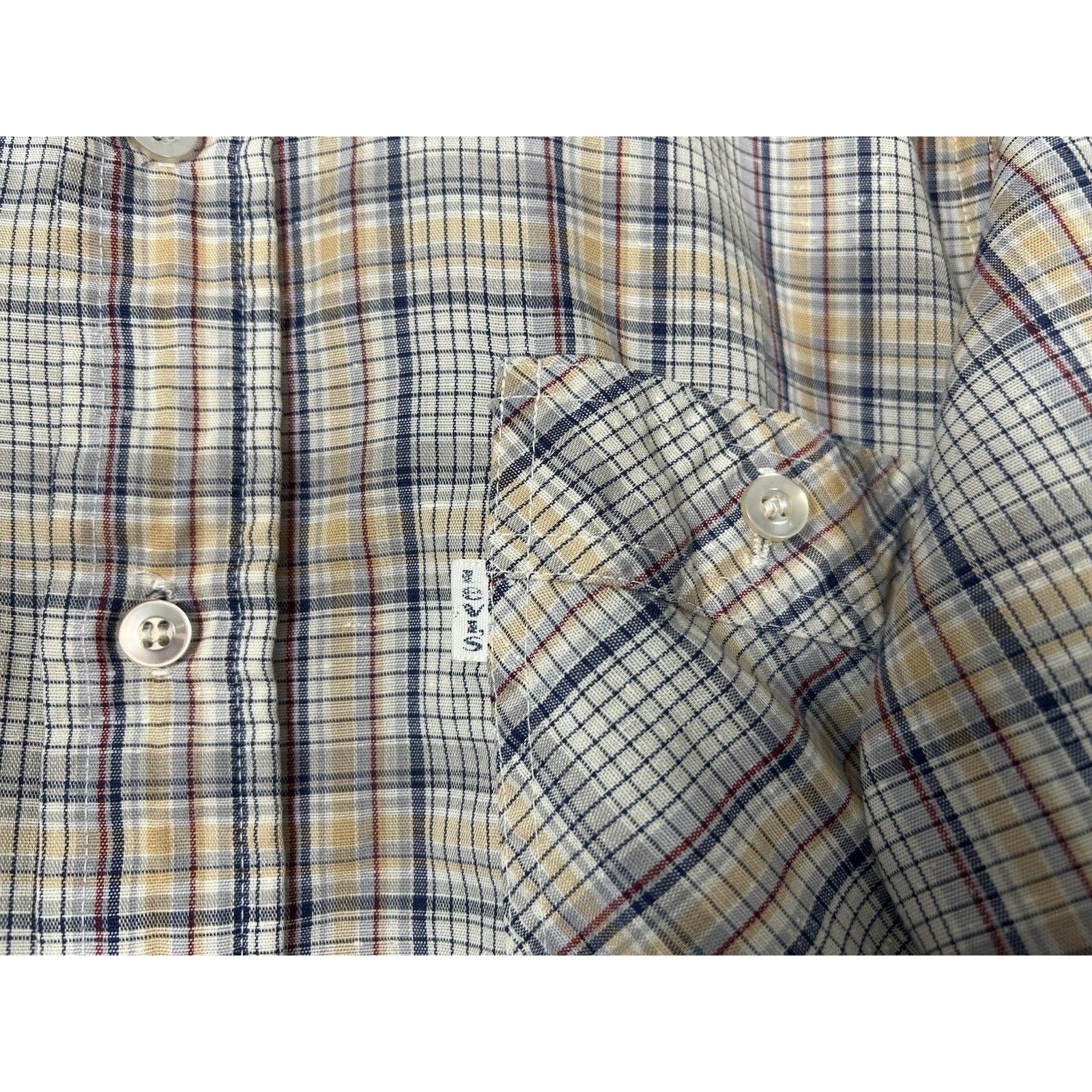 Levi's VTG Levis Mens M Plaid Button Up Long Sleeve Shirt White Tab Size US M / EU 48-50 / 2 - 3 Thumbnail