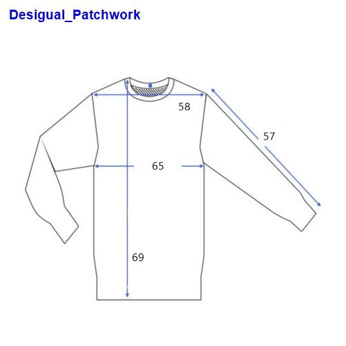 Desigual Desigual Denim Patchwork Sweatshirt Relaxed Blue Mens XL Size US XL / EU 56 / 4 - 2 Thumbnail