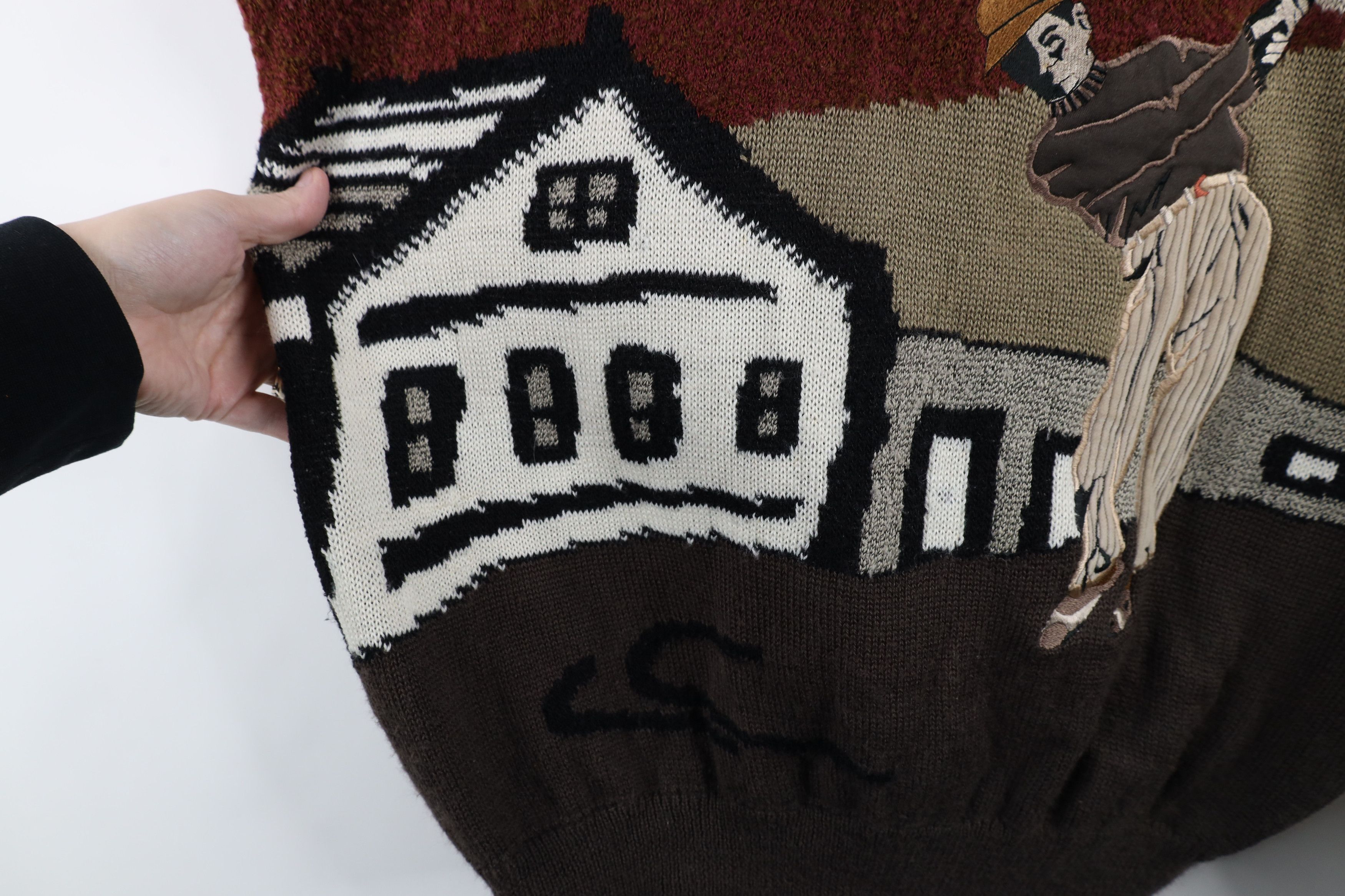 Vintage Vintage 90s Streetwear Abstract Thick Wool Knit Golf Sweater Size US XL / EU 56 / 4 - 7 Thumbnail