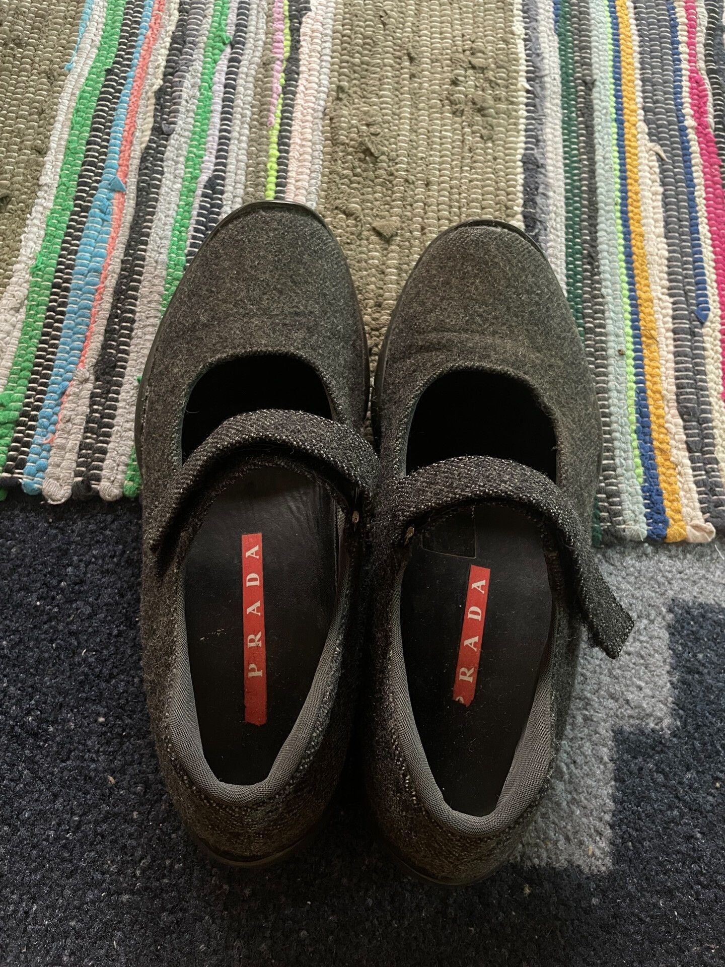 Prada Vintage Prada Gray Mary Jane Shoes Size US 5.5 / IT 35.5 - 1 Thumbnail
