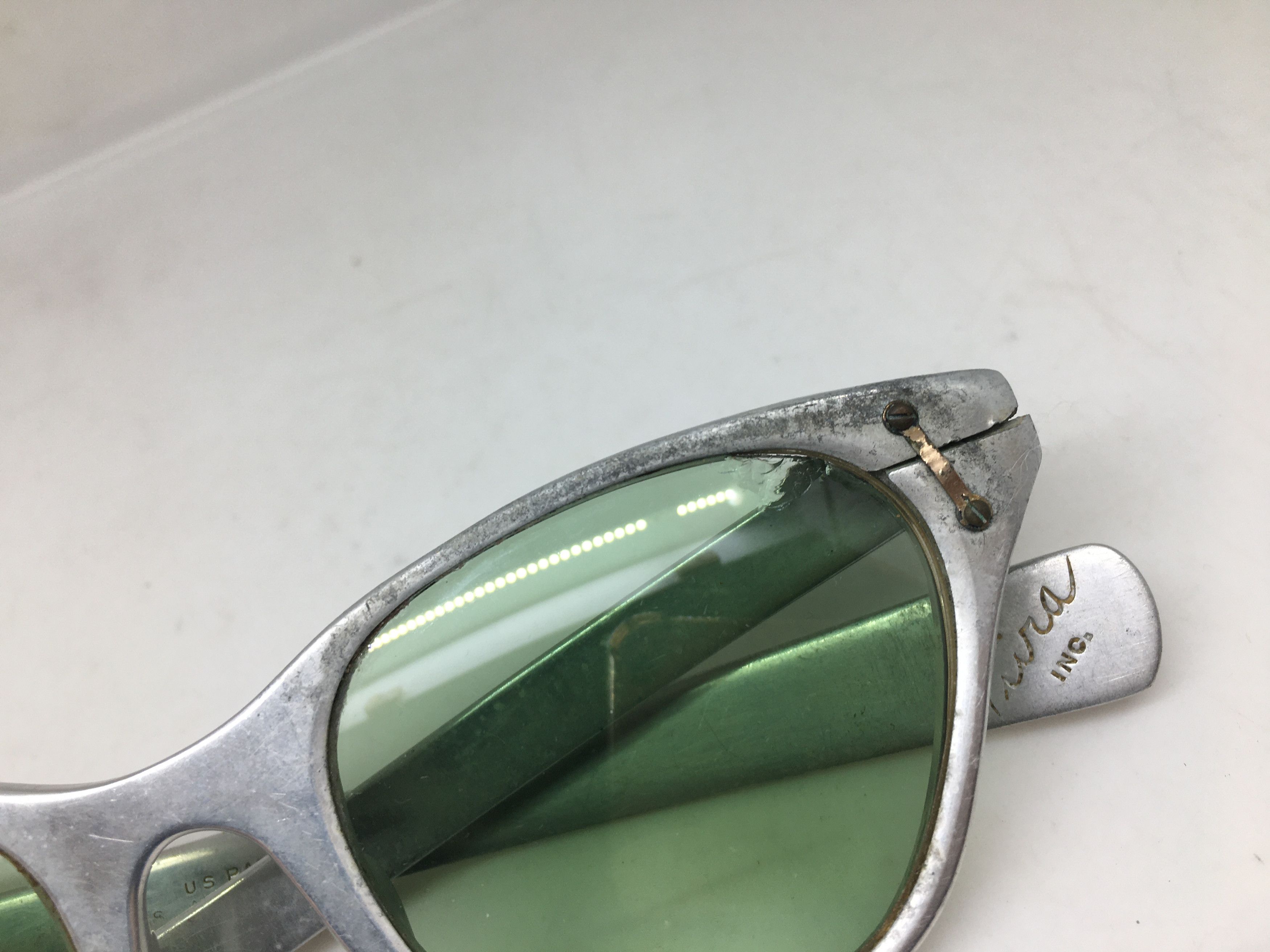 Vintage Vintage 50s TURA Woman Aluminum Silver Cateye Eyeglasses Size ONE SIZE - 9 Thumbnail