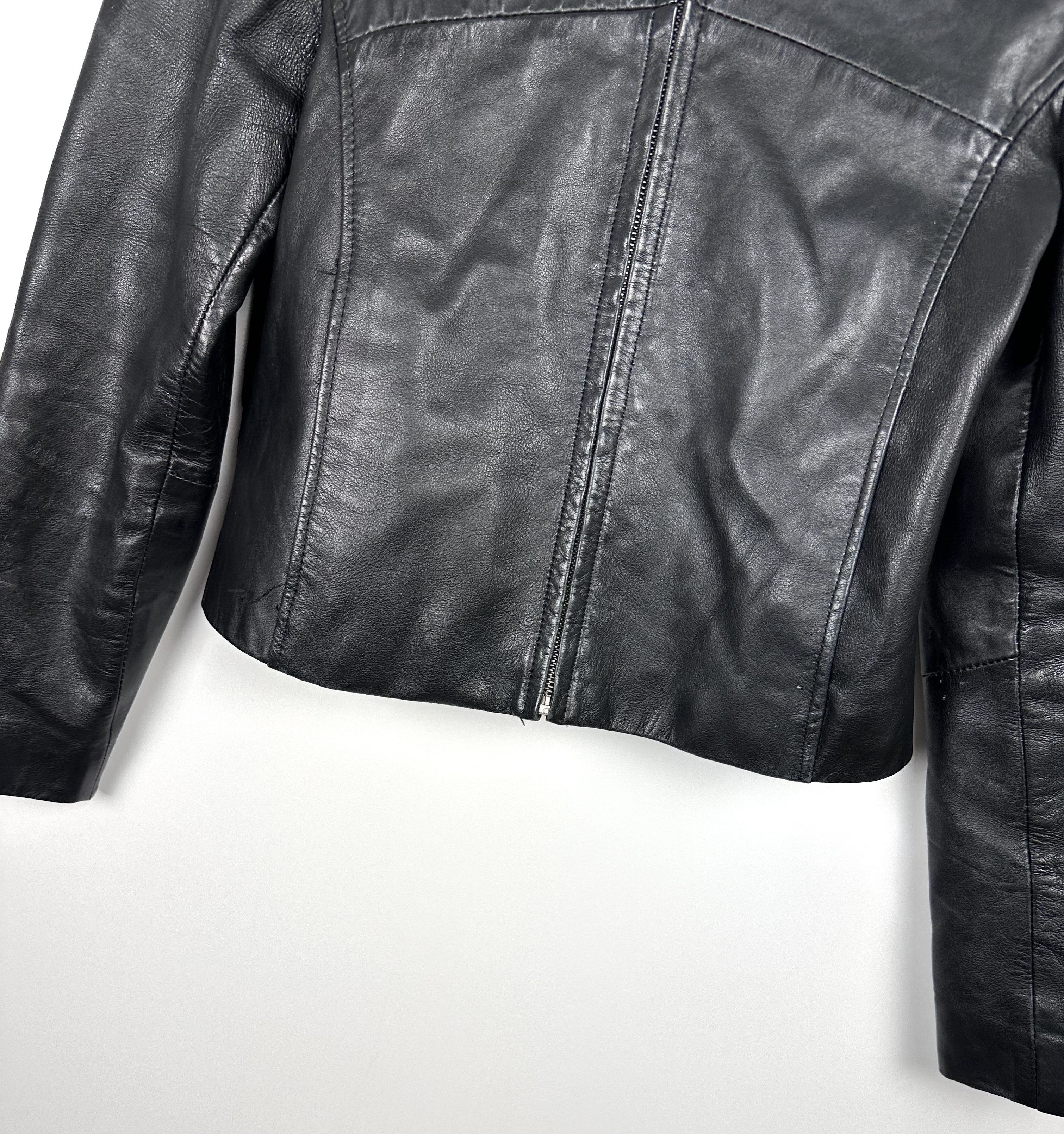 Vintage Avant Garde Black Biker Leather Jacket Opium Size S / US 4 / IT 40 - 6 Thumbnail