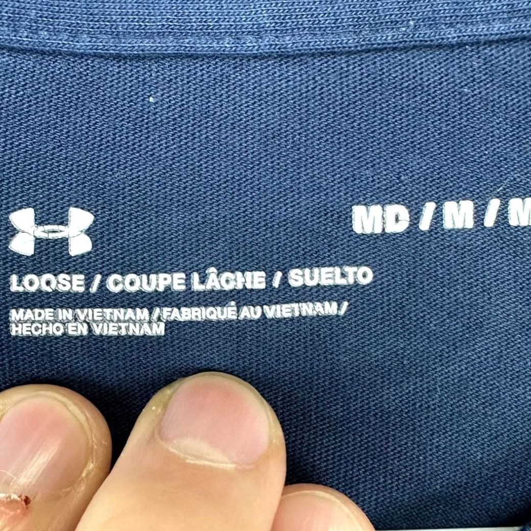 Under Armour Under Armour Shirt Mens Adult Medium Navy Blue Short Sleeve Logo T-Shirt Casual Breathable Polyester Microfiber Crew Neck Size US M / EU 48-50 / 2 - 4 Thumbnail