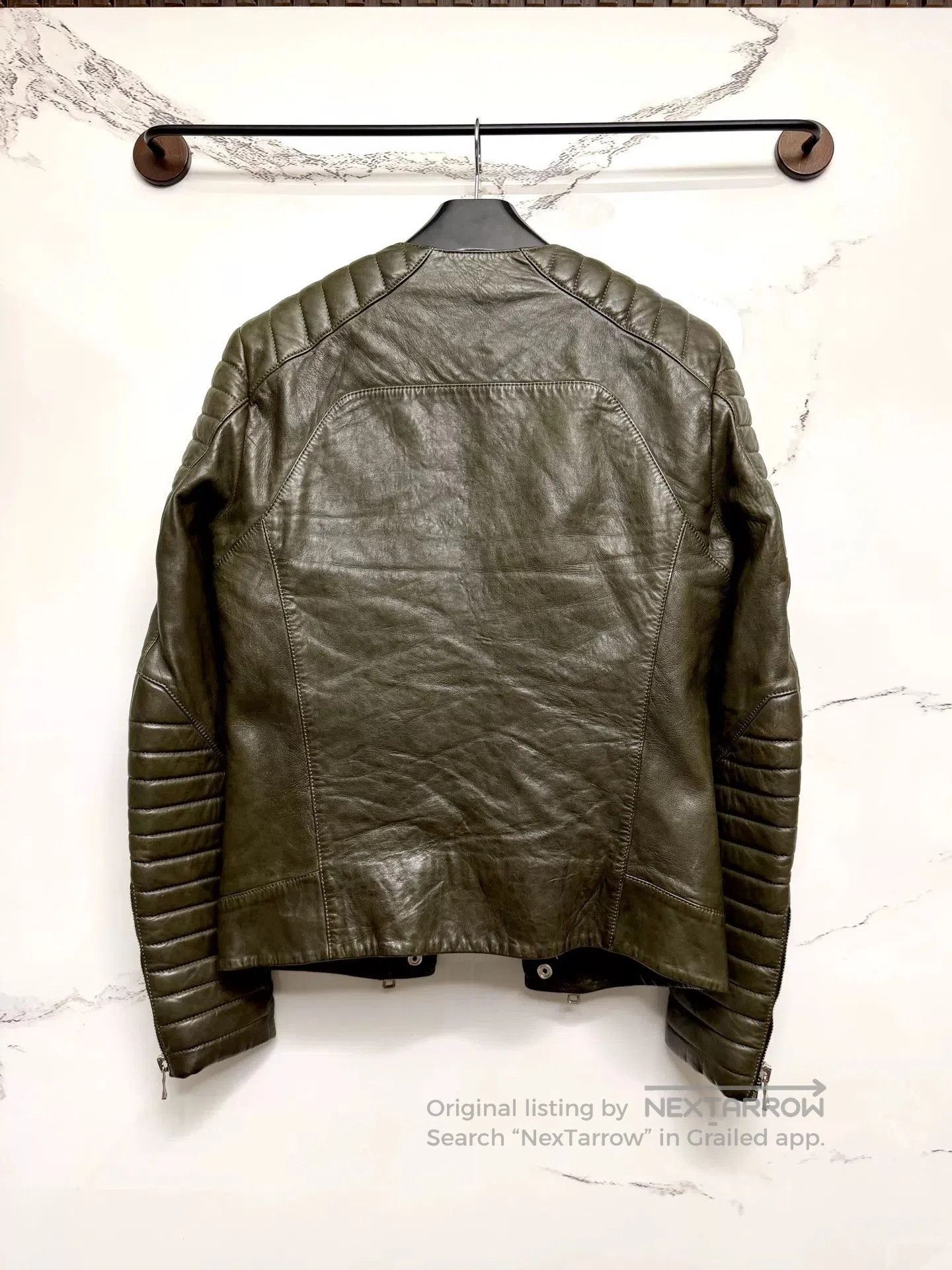 Balmain balmain military green leather biker jacket. Size US S / EU 44-46 / 1 - 2 Thumbnail