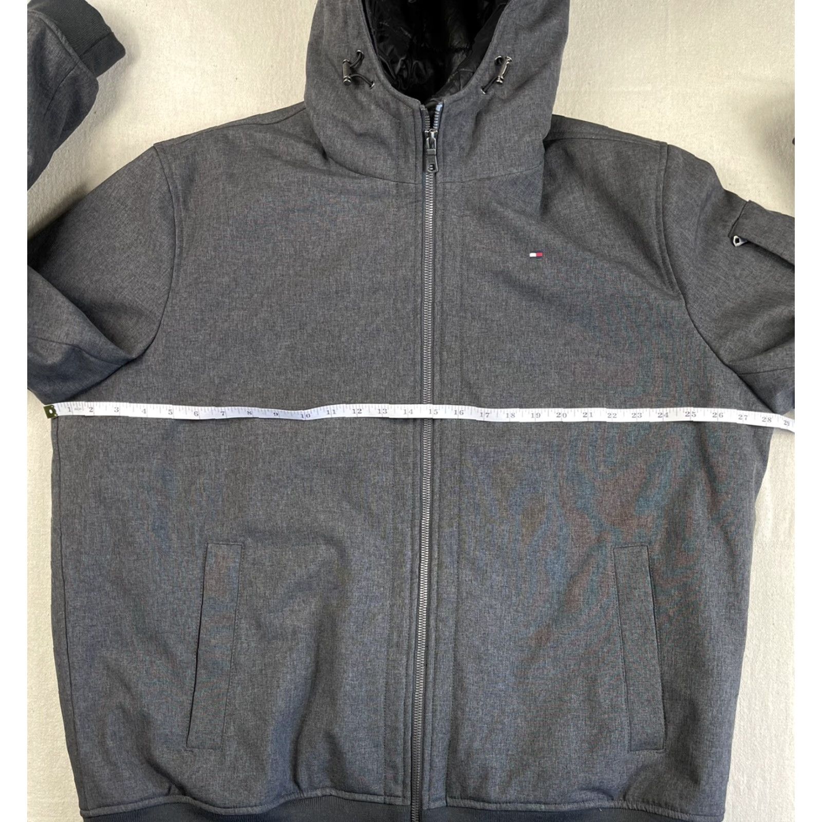 Tommy Hilfiger Tommy Hilfiger Jacket Hooded Soft Shell Quilted Lined Puffer Gray 2XL Mens Ski Flag Quilted Water Resistant Size US XXL / EU 58 / 5 - 7 Thumbnail