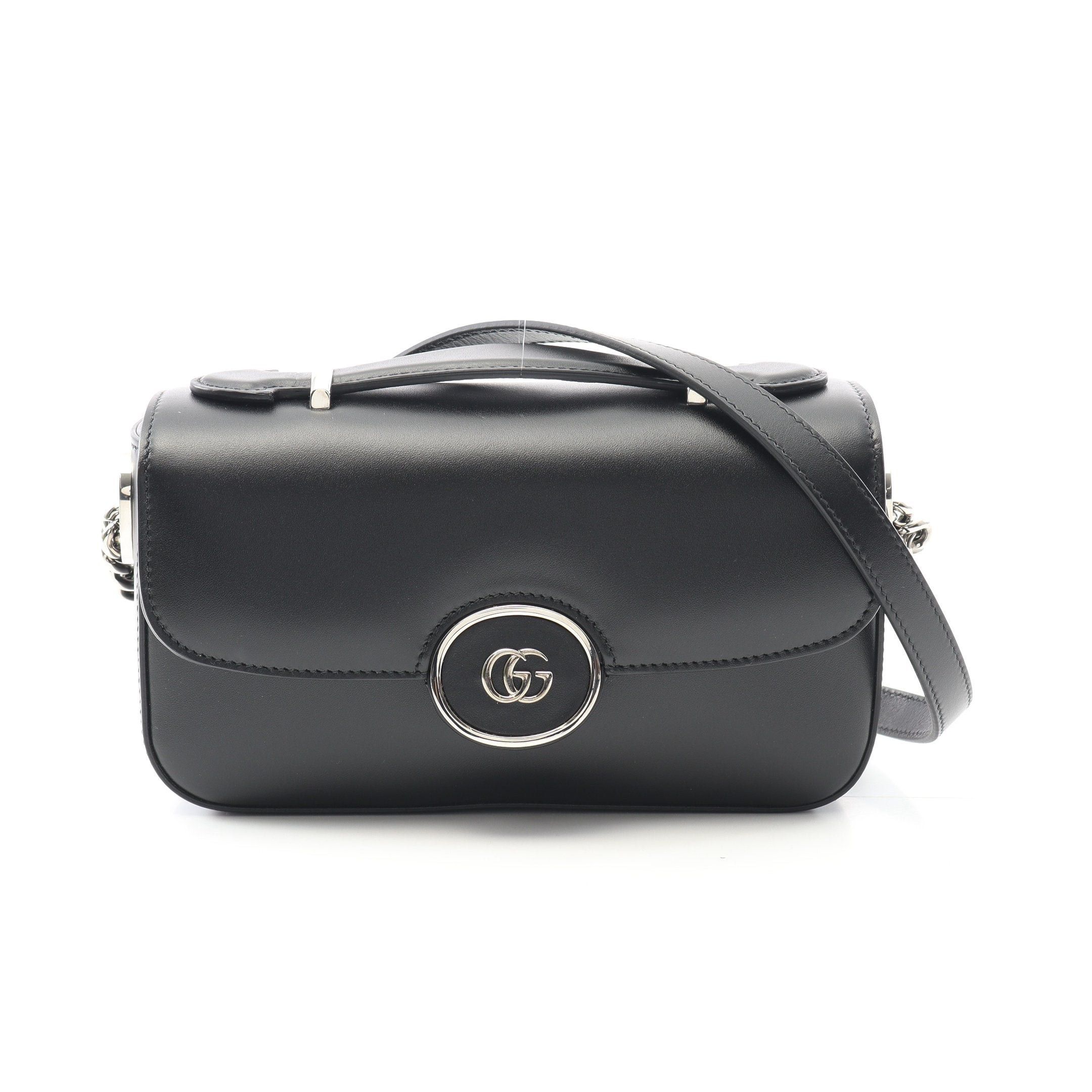 Gucci Gucci Double G Shoulder Bag Leather Black Size ONE SIZE - 1 Thumbnail