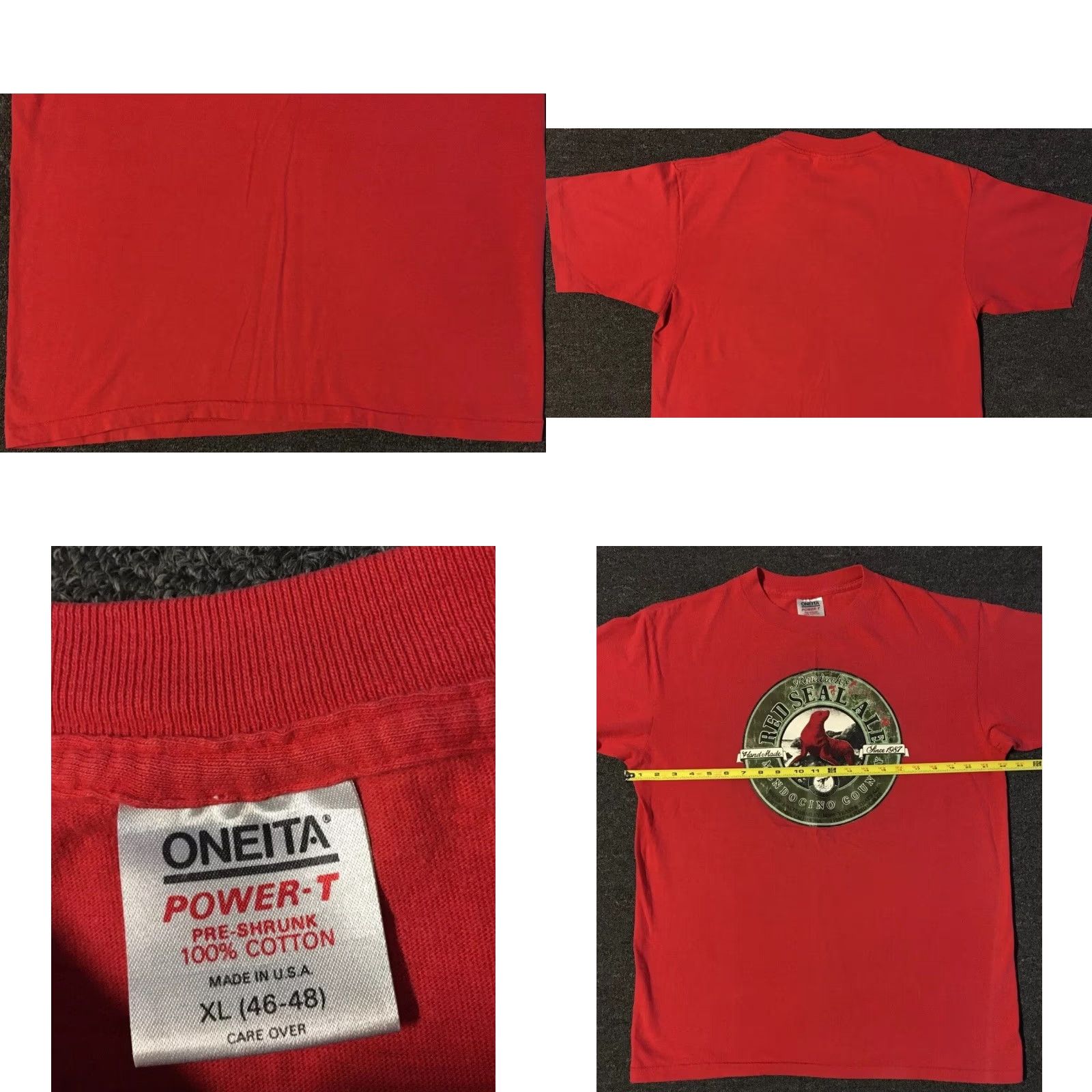 Vintage VINTAGE Red Seal Ale Faded Beer Shirt XL Men T-Shirt 80s Grunge Biker Rockabilly Funny Bar 90s USA Single Stitch Buffalo Bulldog Rocky Size US XL / EU 56 / 4 - 8 Thumbnail