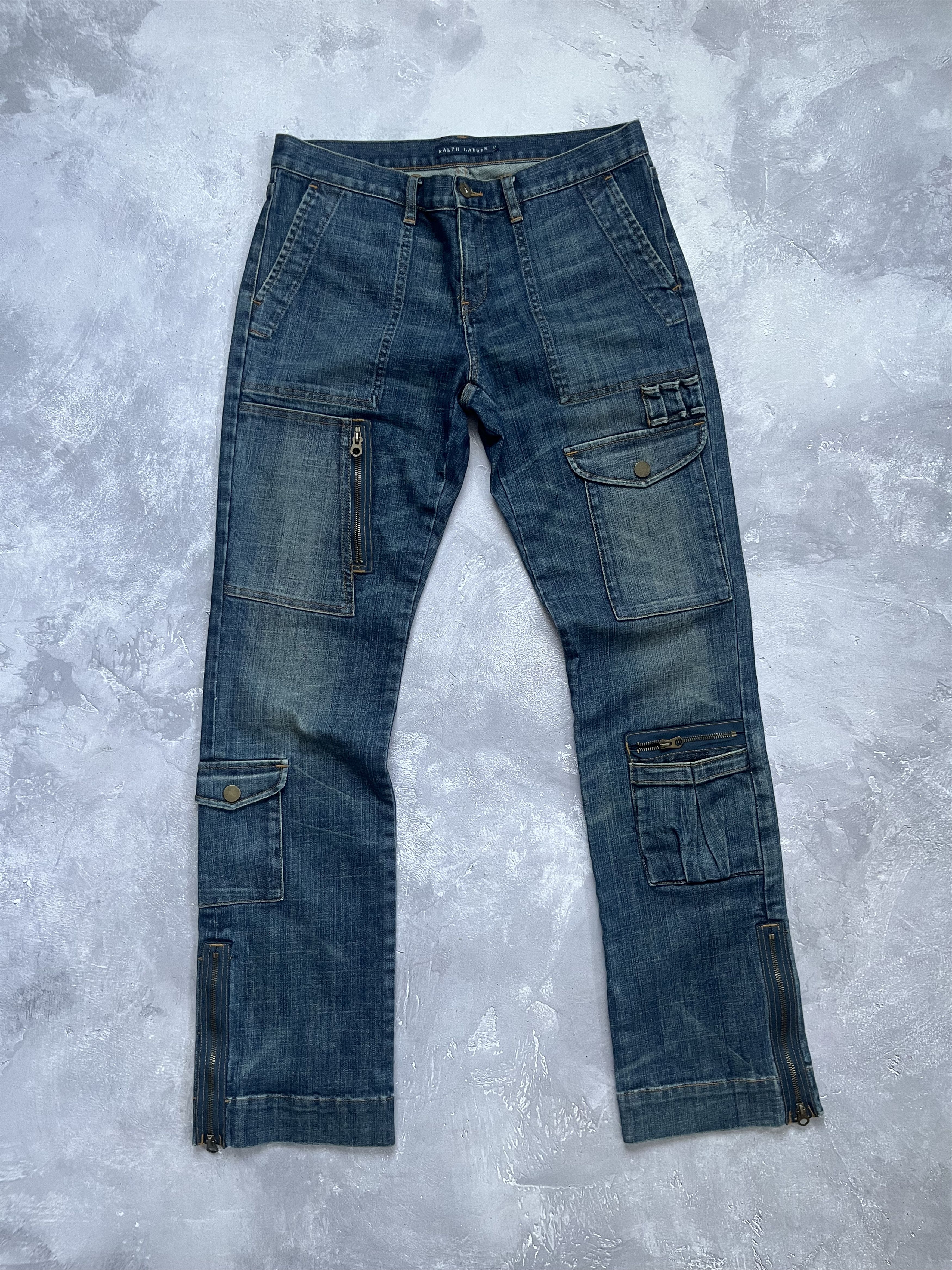 Ralph Lauren Vintage Ralph Lauren Military Denim Blue Cargo Pants Size 32" / US 10 / IT 46 - 1 Thumbnail