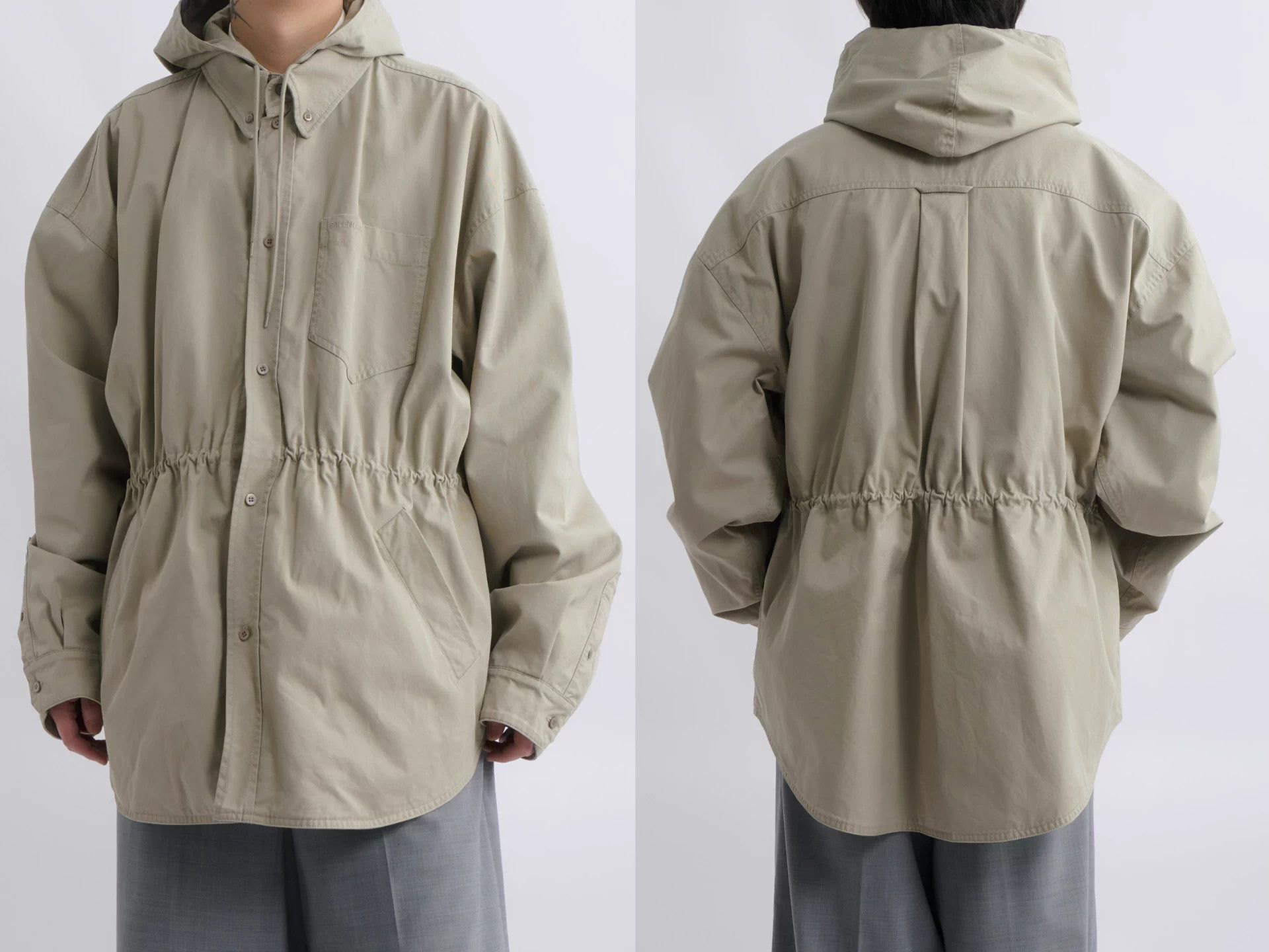 Balenciaga Balenciaga Demna 2021 UNIFIT Hooded Shirt Jacket Khaki S Size US S / EU 44-46 / 1 - 3 Thumbnail