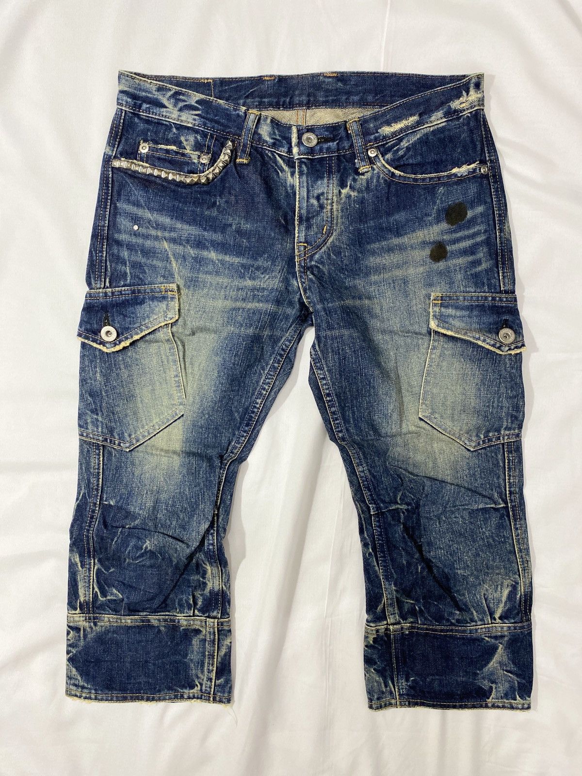 Hysteric Glamour Hysteric Glamour Studed Cargo Capri Jeans Size US 29 - 1 Thumbnail