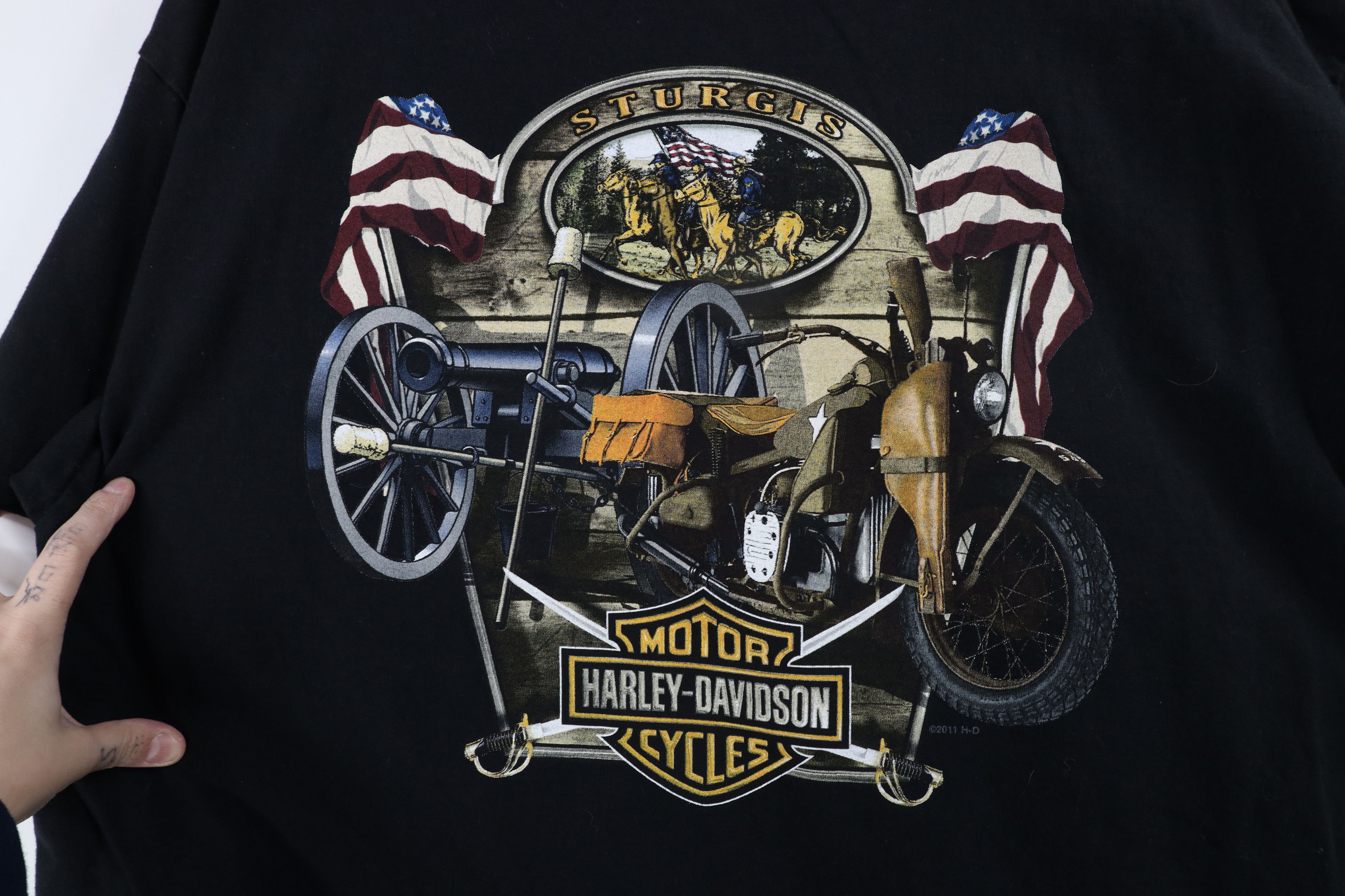 Harley Davidson × Vintage Vintage Y2K Harley Davidson Out Sturgis T-Shirt Black Cotton Size US XL / EU 56 / 4 - 11 Thumbnail