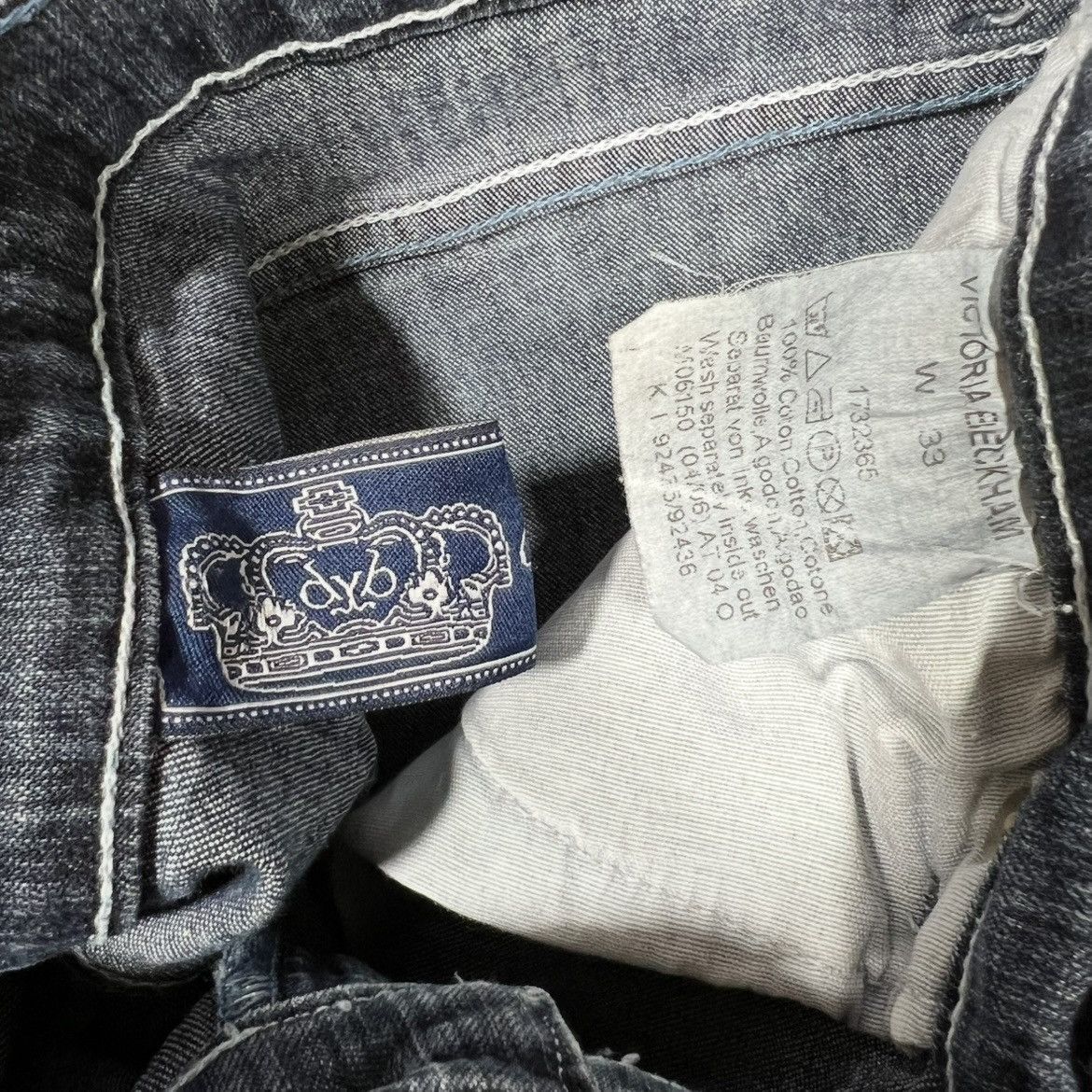 Victoria Beckham Victoria Beckham Crown Embroidered Jeans Size 33" - 5 Thumbnail