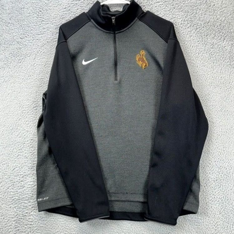 Nike Nike Dri-Fit Grey Colorblock Quarter Zip Pullover Shirt Adult Large Men Size US L / EU 52-54 / 3 - 3 Thumbnail