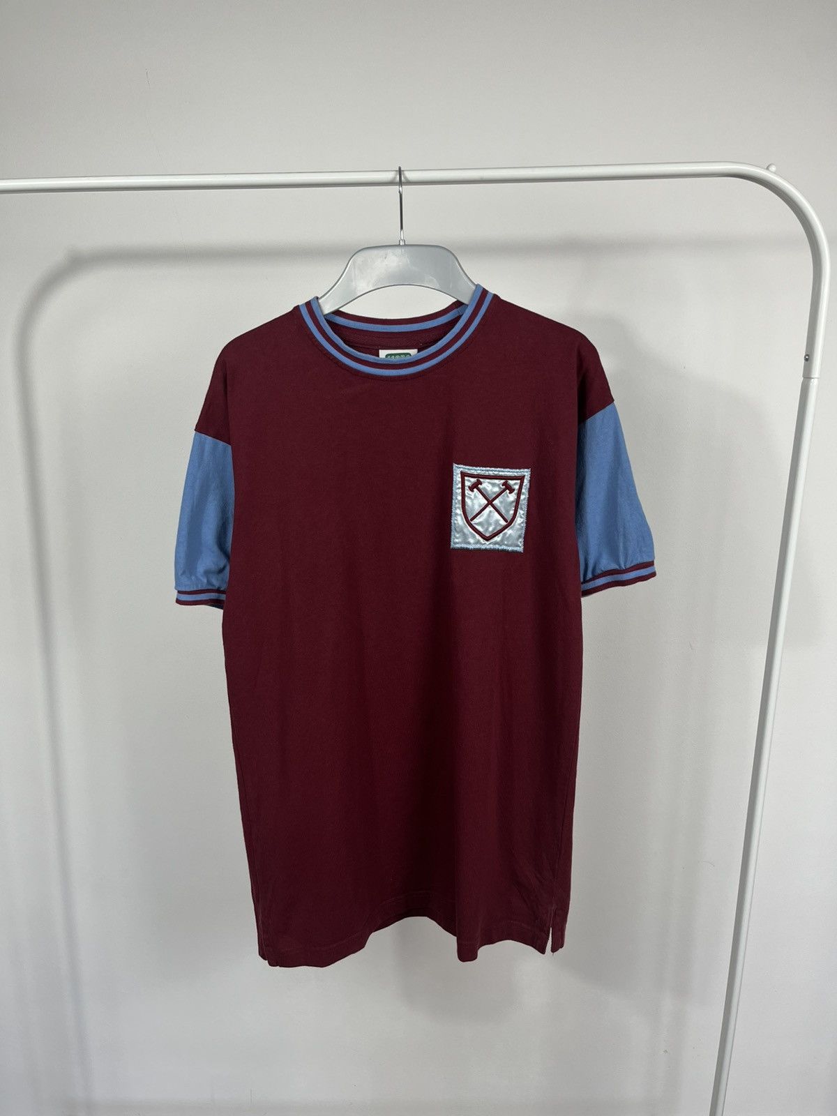 Vintage West Ham Retro Shirt #6 Score Draw Claret Blue M Size US M / EU 48-50 / 2 - 1 Thumbnail