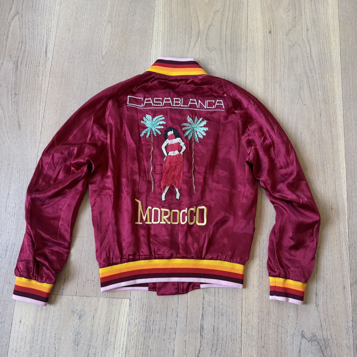 Casablanca Casablanca - Morocco Silk Embroidered Bomber Jacket - Red Size XS / US 0-2 / IT 36-38 - 5 Thumbnail