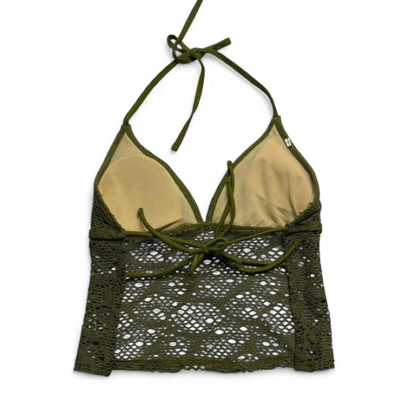 Other Green knitted Y2K tropical summer halter top openback size m Size M / US 6-8 / IT 42-44 - 3 Thumbnail