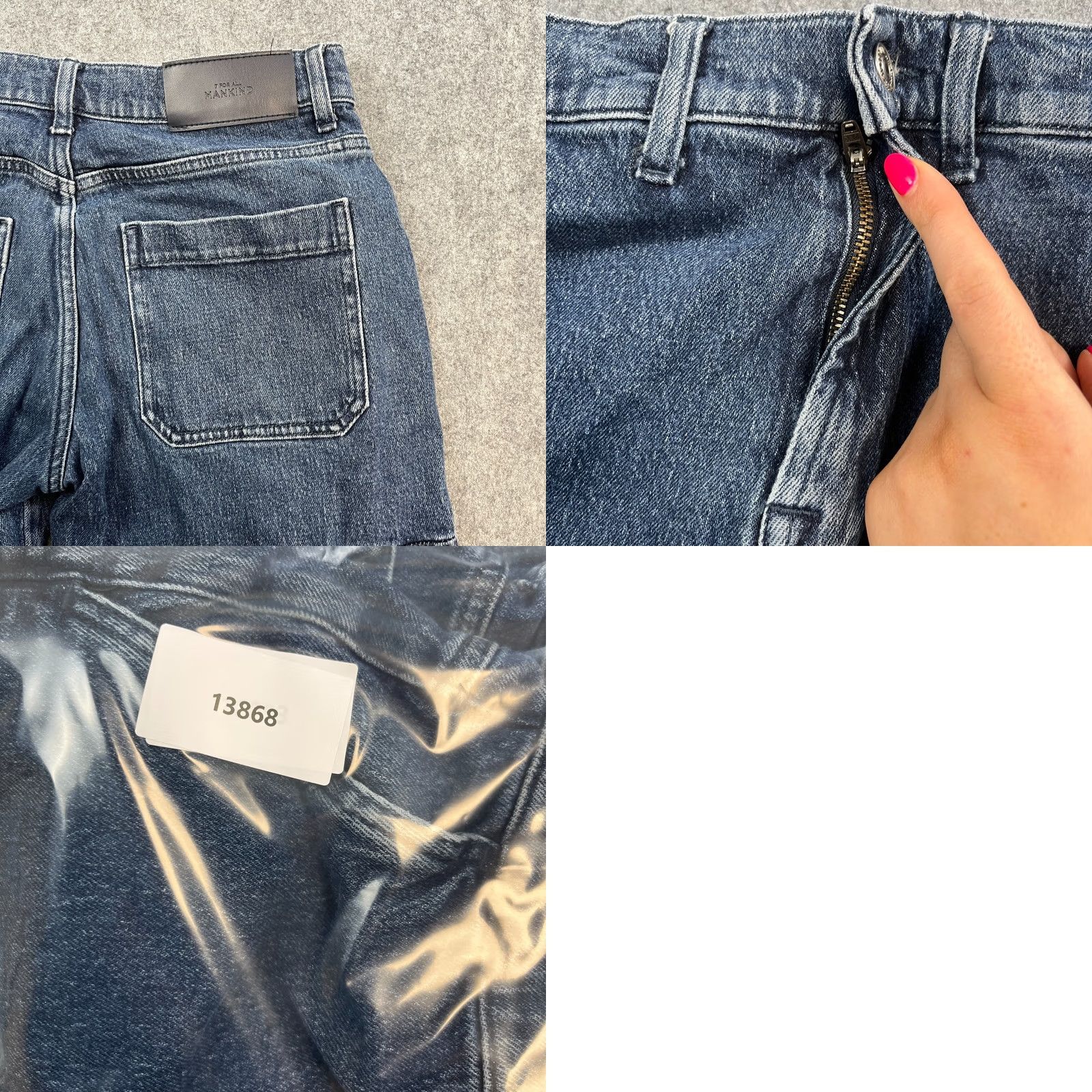 7 For All Mankind 7 For All Mankind Womens Cargo Jeans Relaxed Straight 27 32 UK 8 Dark Wash Blue Jeans Size 30" / US 8 / IT 44 - 9 Thumbnail