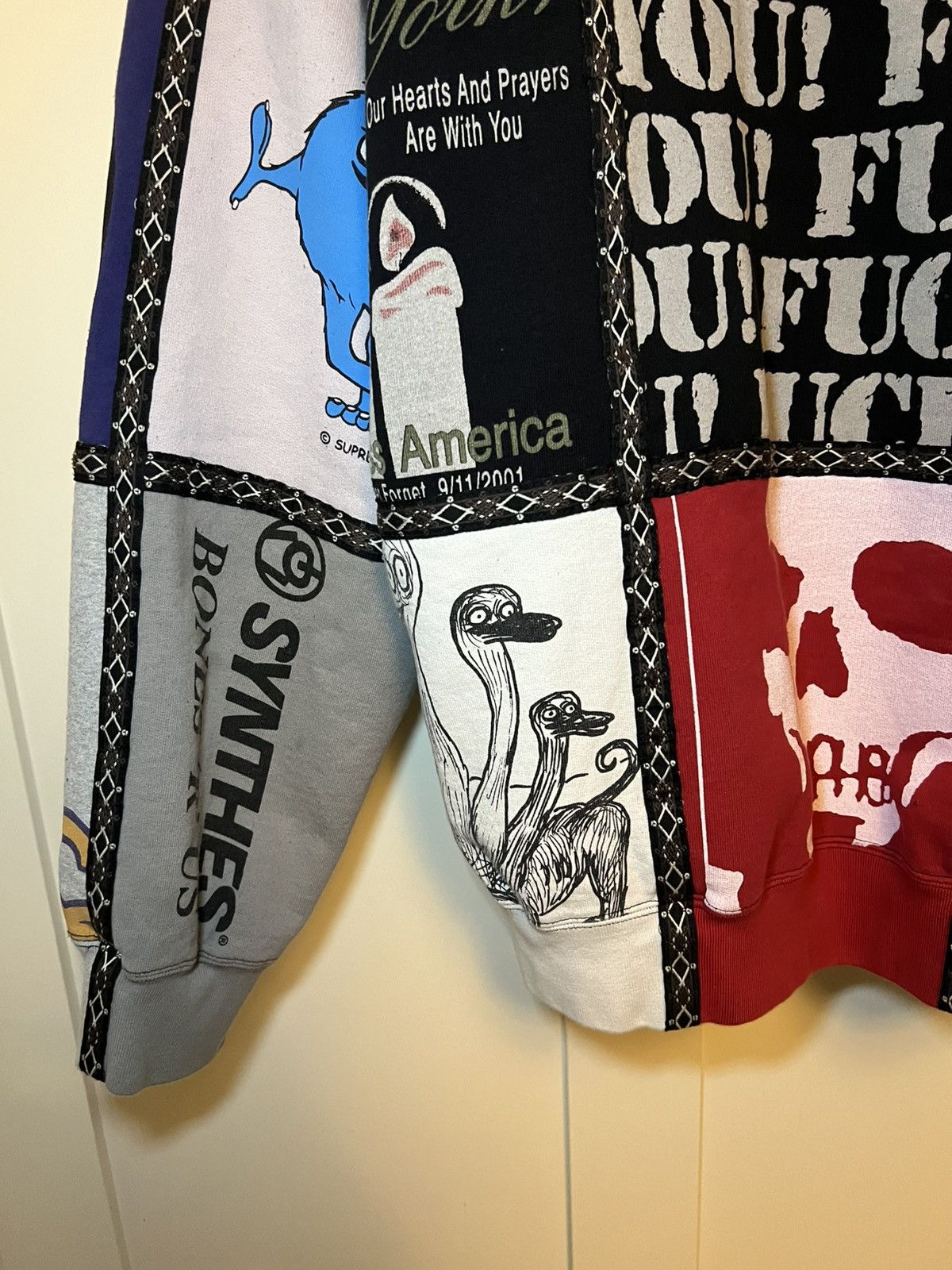 Number (N)ine × Supreme Supreme X Number (N)ine patchwork zip-up hoodie Size US XL / EU 56 / 4 - 12 Thumbnail