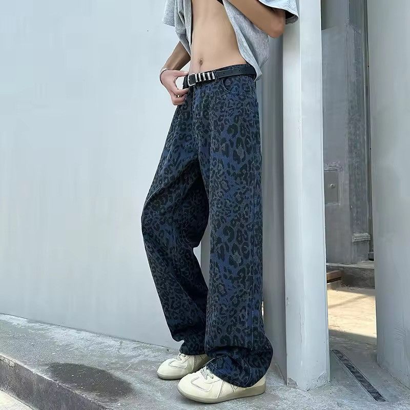 Other iDark Blue Leopard Print Denim Jeans Y2K Skater Size US 30 / EU 46 - 6 Thumbnail
