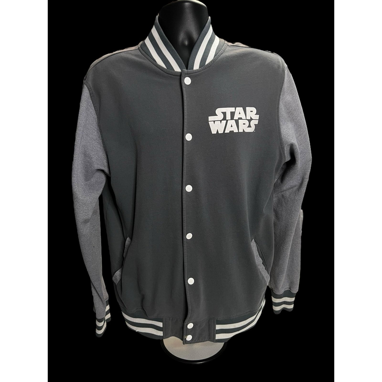 Star Wars Star Wars Varsity Jacket Button Up - Gray Size Star Wars Star Wars Varsity Jacket Button Up - Gray Size