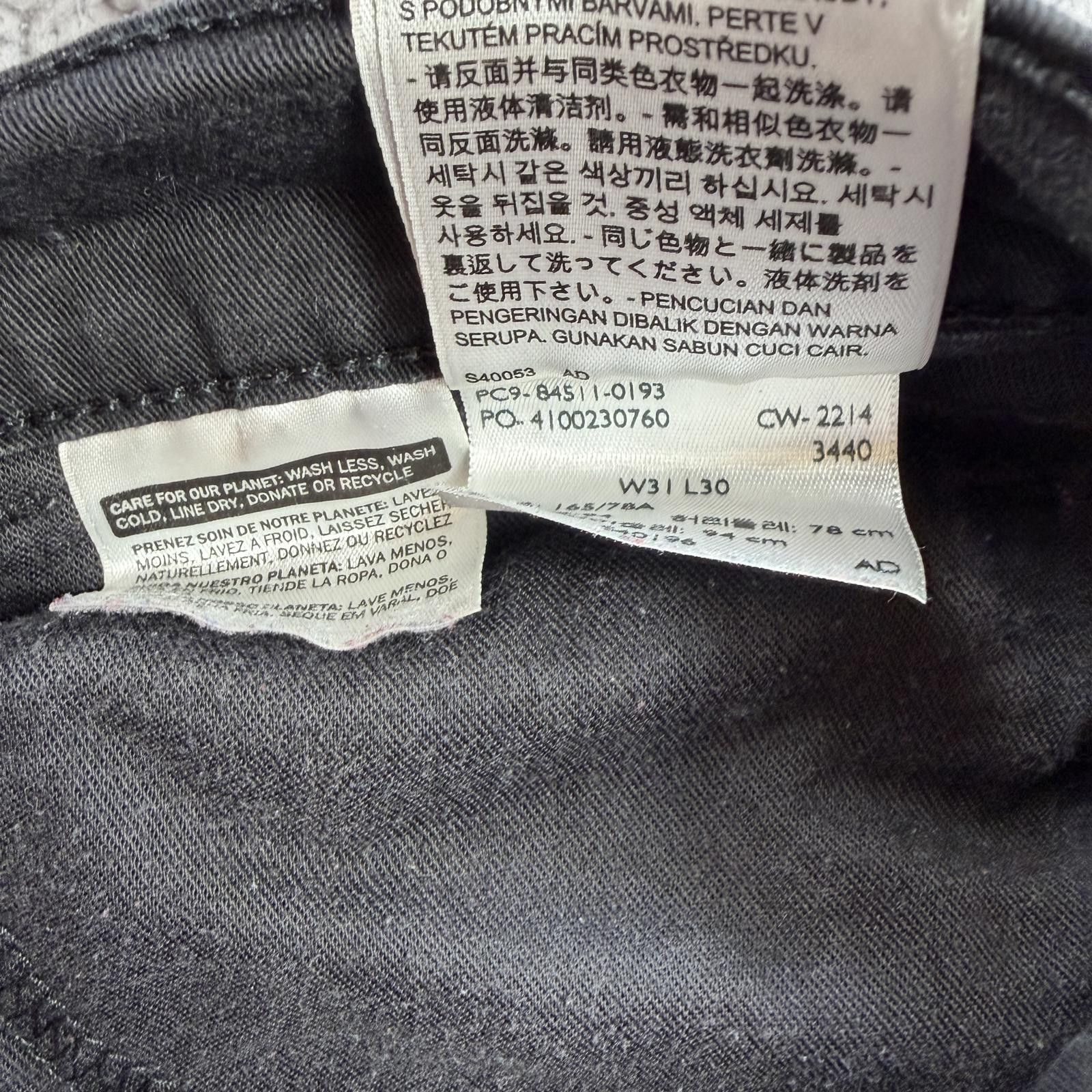 Levi's Levis 511 Jeans Mens 31x30 Slim Fit Black Stretch Faded Size US 31 - 10 Thumbnail