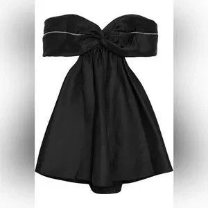 Area NYC AREA Crystal-embellished Cutout Duchesse-satin Mini dress Size XS / US 0-2 / IT 36-38 - 2 Thumbnail