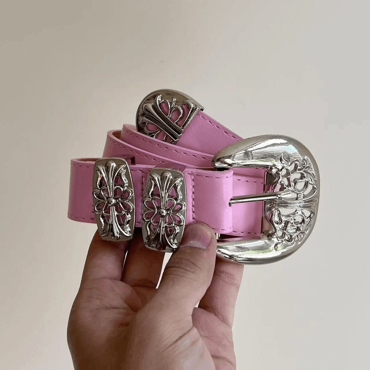 Cowboy Equipment vintage buckle pink american western design belt Size ONE SIZE - 2 Thumbnail