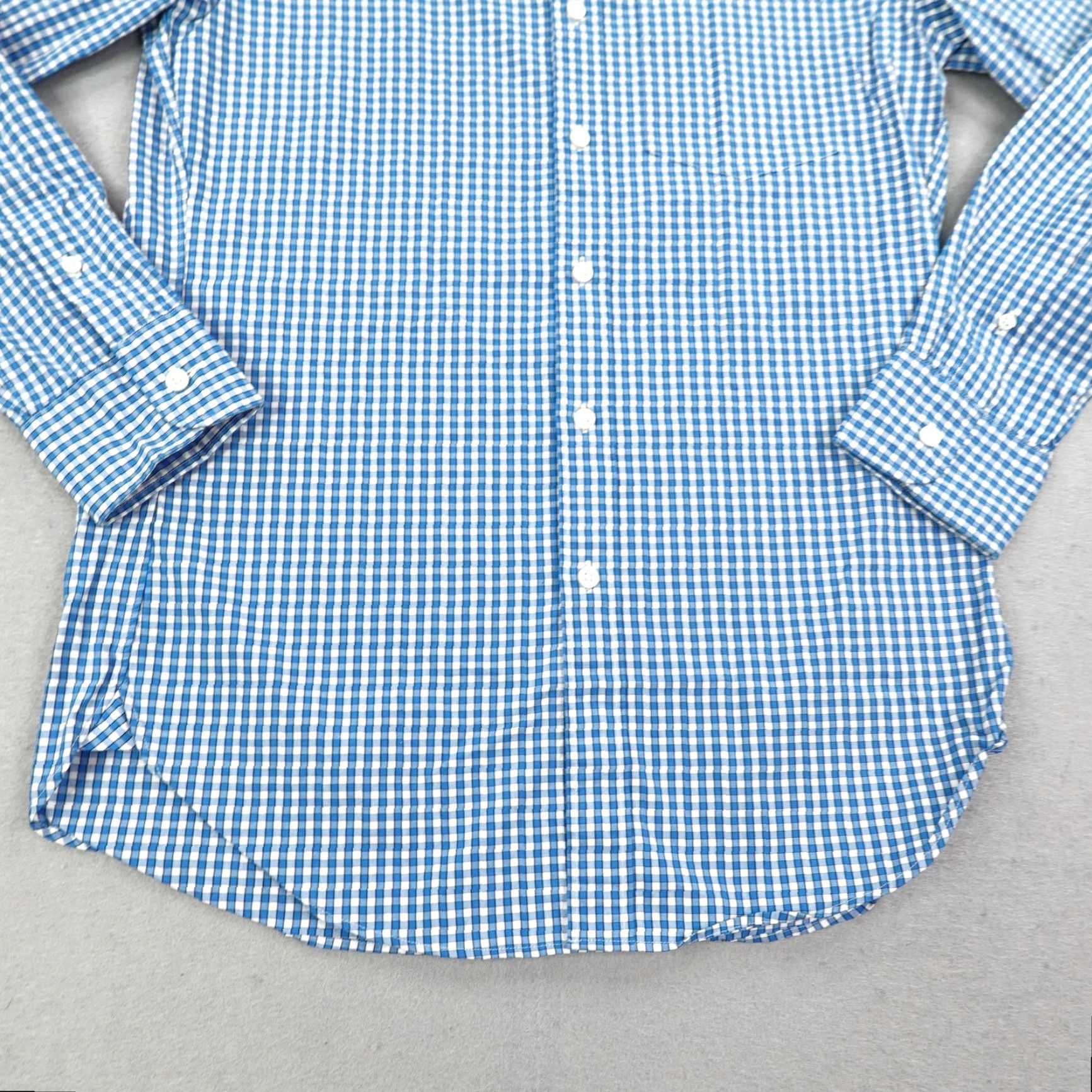 J.Crew VINTAGE J.CREW Shirt Mens Small Blue White Gingham Check Cotton Button-Down Long Sleeve Office Casual Size US S / EU 44-46 / 1 - 4 Thumbnail